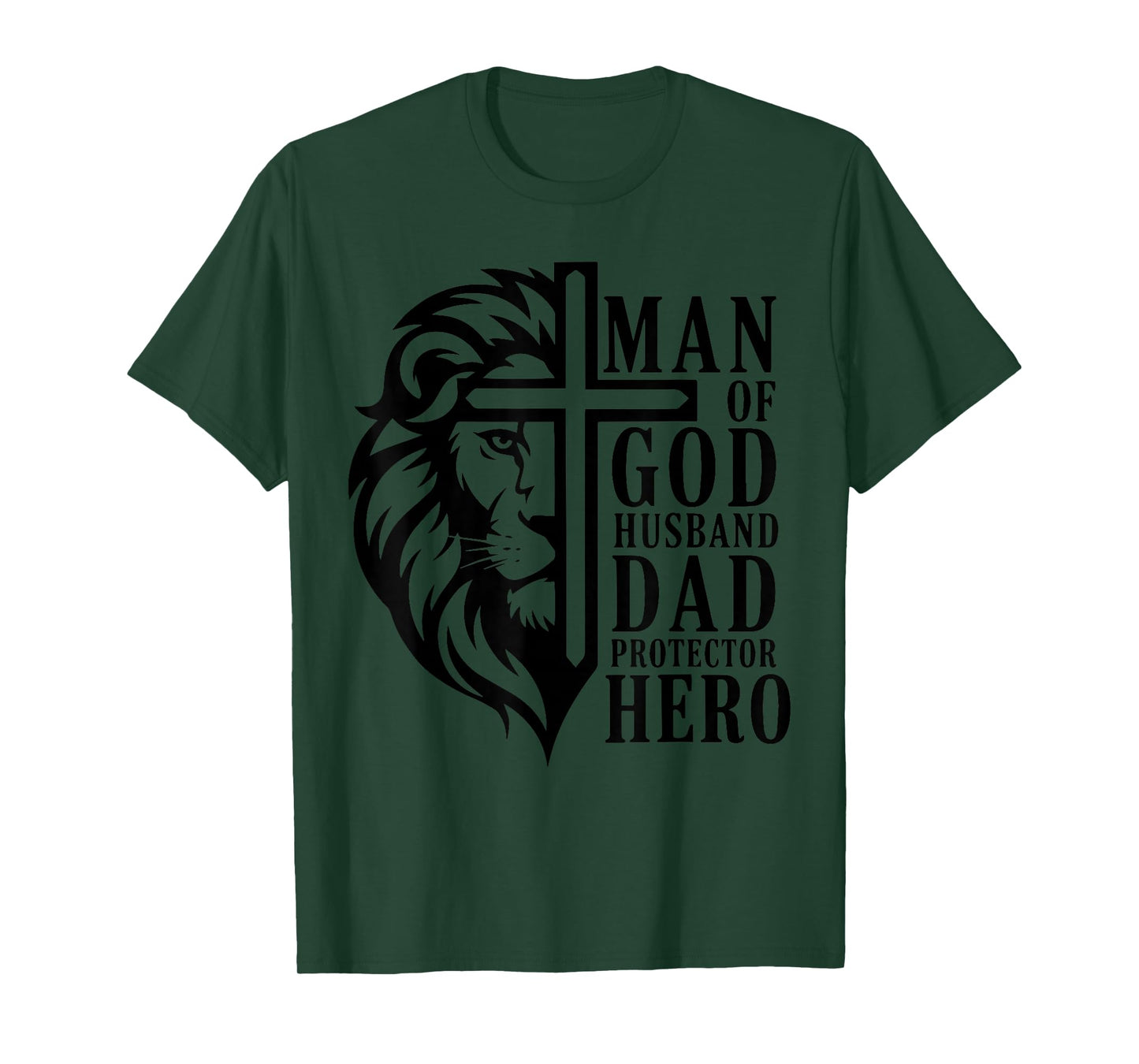 Man of God Husband Dad Christian Husband Father Faith Family T-Shirt