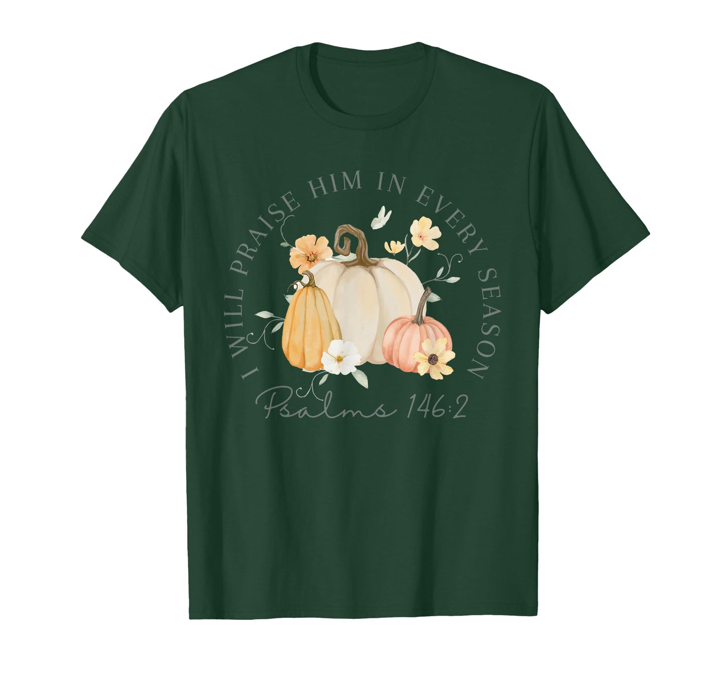 Fall Thanksgiving Pumpkin I Will Praise Him In Every Season T-Shirt
