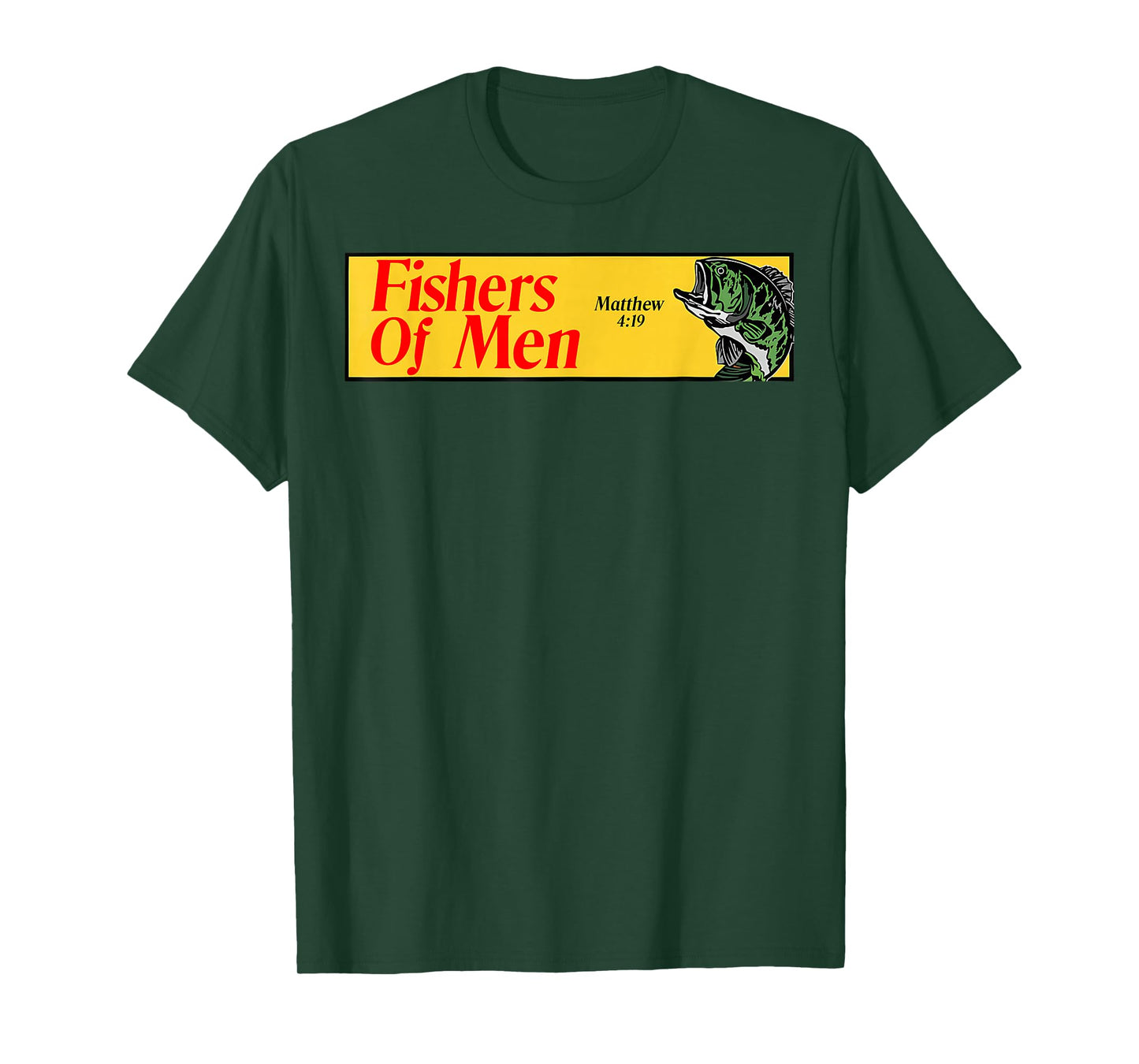 Fishers of Men Matthew 4:19 Christian Fishing Bible Verse T-Shirt