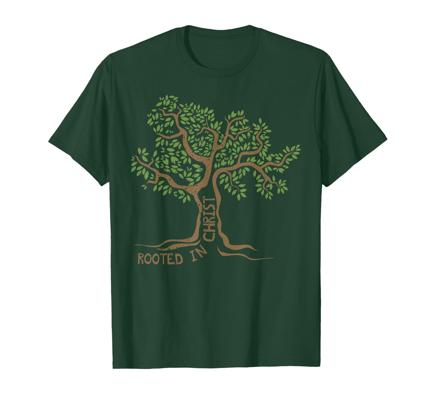Rooted in Christ Jesus Tree Christian Faith Gift Idea T-Shirt