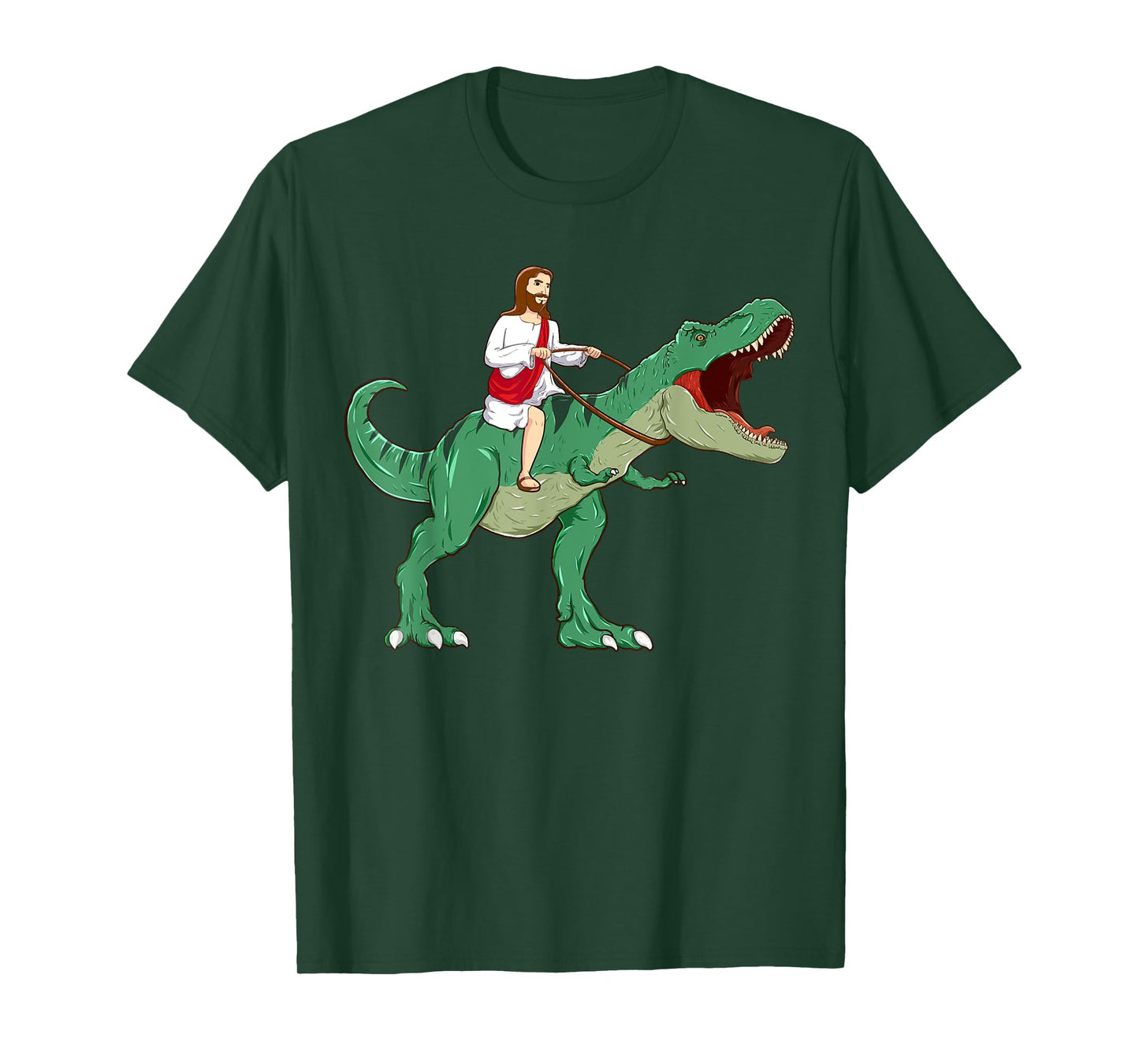 Funny Parody Jesus Riding Dinosaur Meme Dino Lover Believer T-Shirt