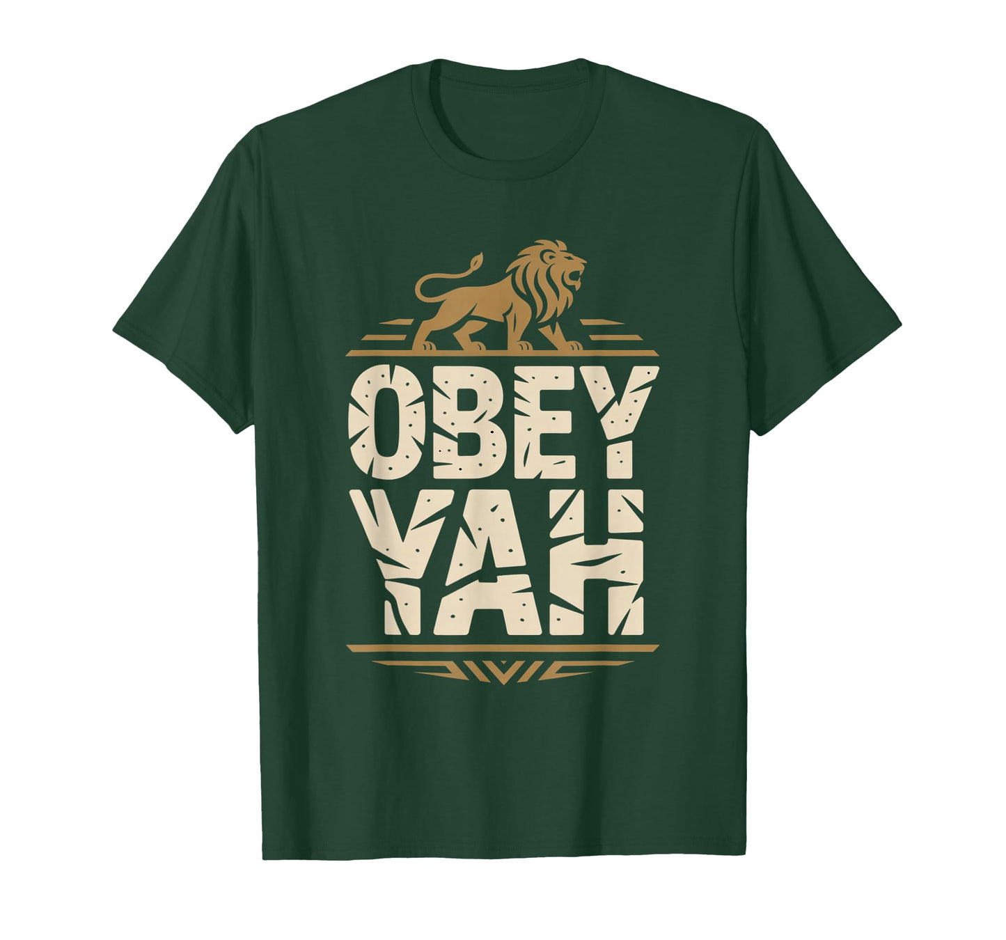 Obey YAH Bold Hebrew Lion Statement T-Shirt