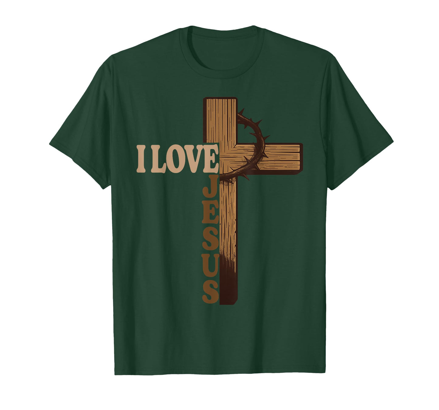 I Love Jesus Christian Cross God Faith Bible Religious Pray T-Shirt