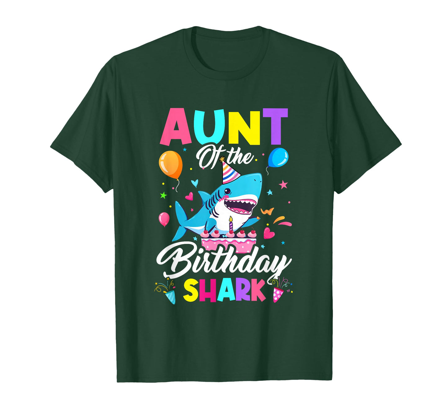 Aunt Of The Shark Birthday Boy Girl Party Family Group T-Shirt