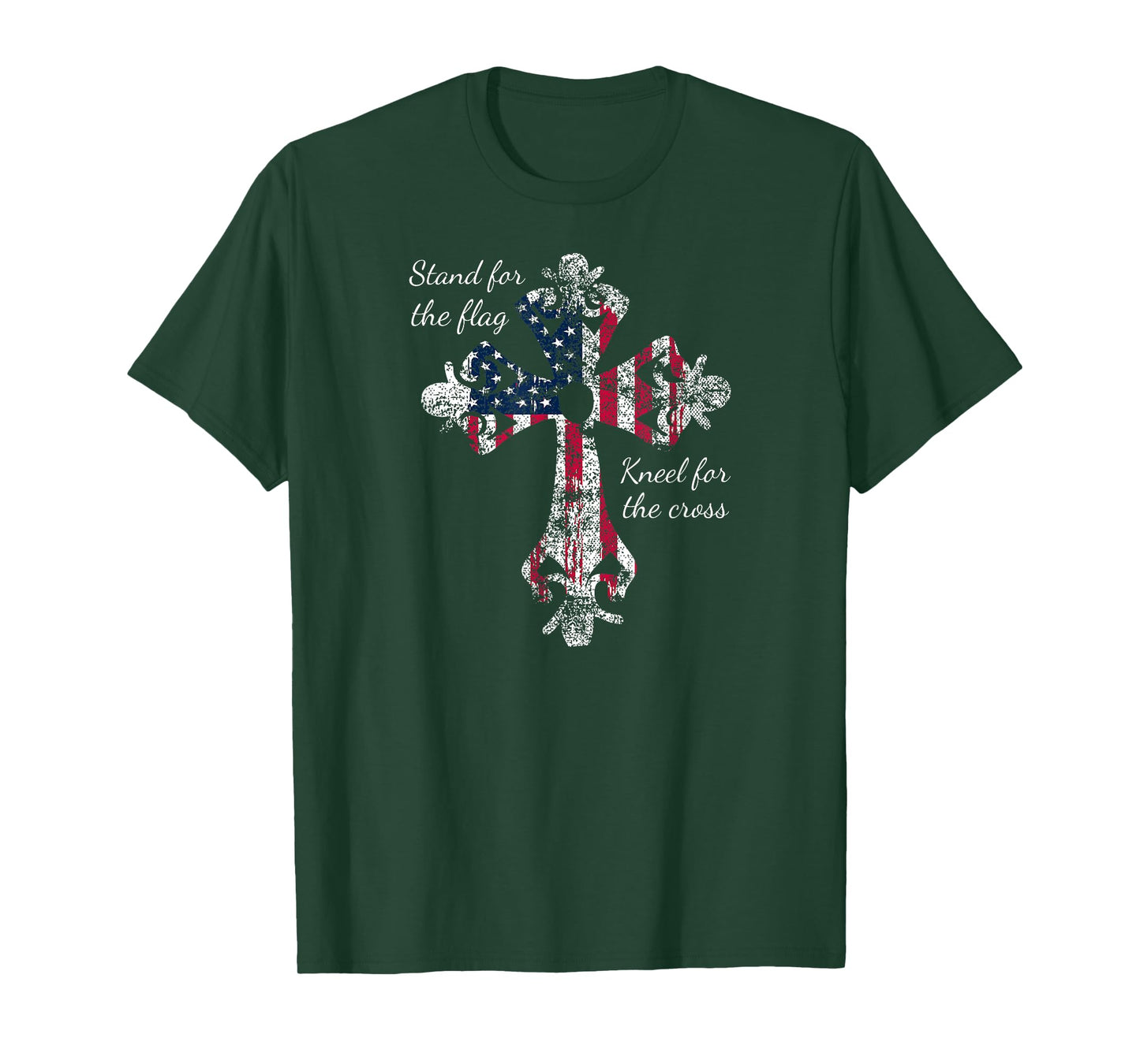 Stand for the Flag Kneel for the Cross Proud Patriotic USA T-Shirt for Women Kids Men