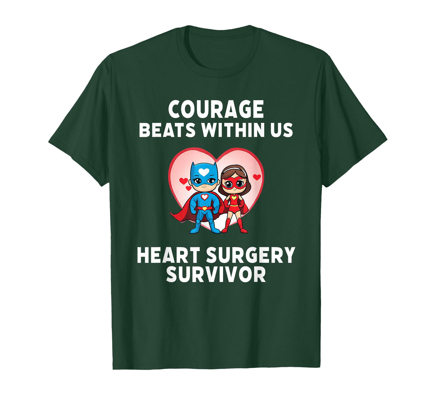 Courage Beats Within Us Heart Surgery Survivor Kids Gifts T-Shirt