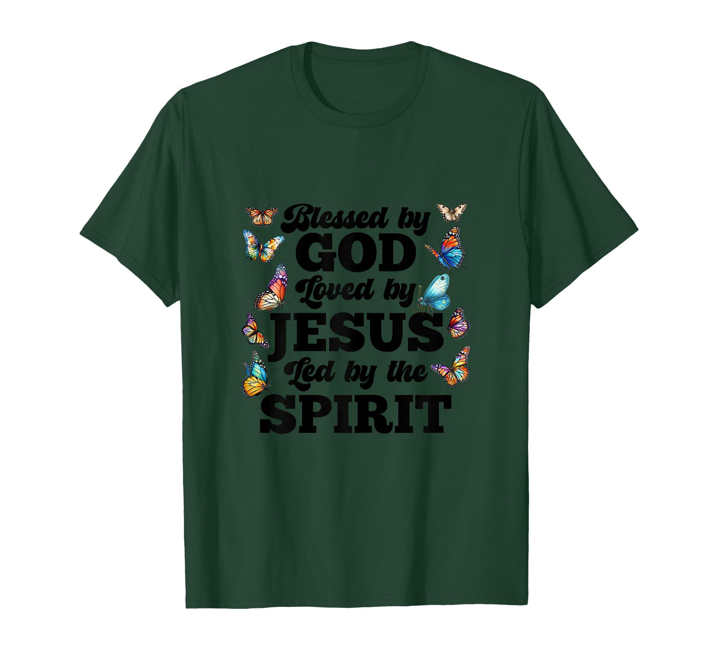 Faith Religious Butterfly Blessed By God T-Shirt