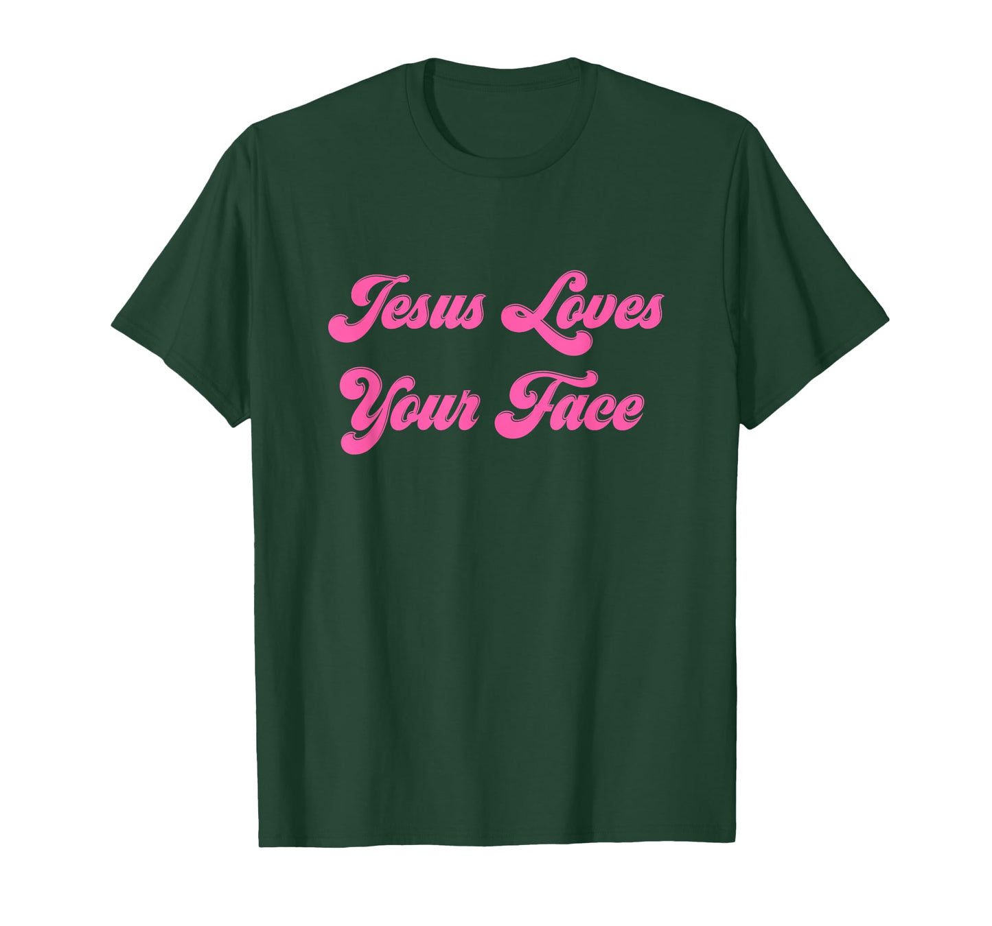 Retro 70s Jesus Loves Your Face For Christian Ladies & Girls T-Shirt