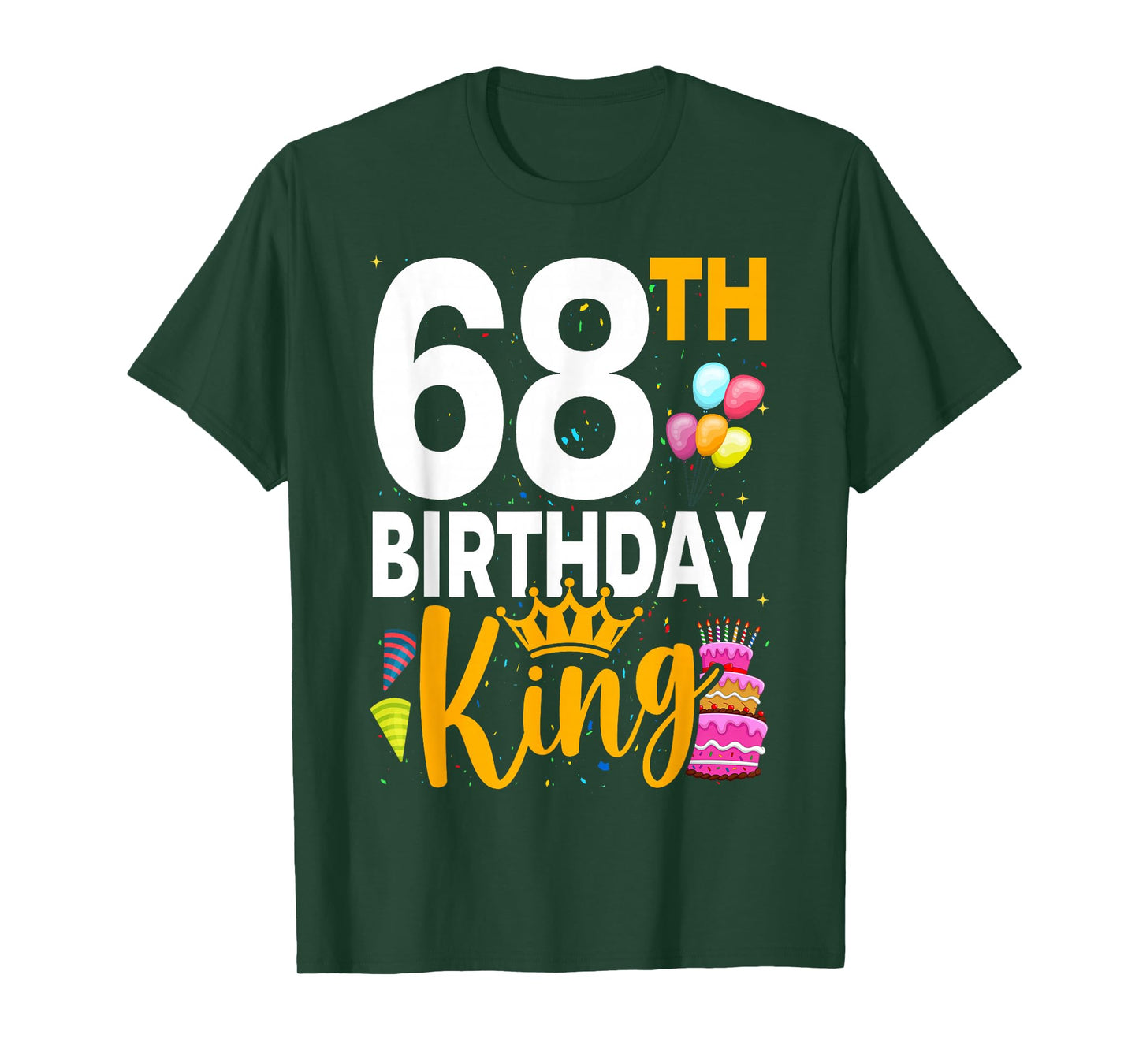 Funny 68th Birthday King 68 Years Old Birthday Men T-Shirt