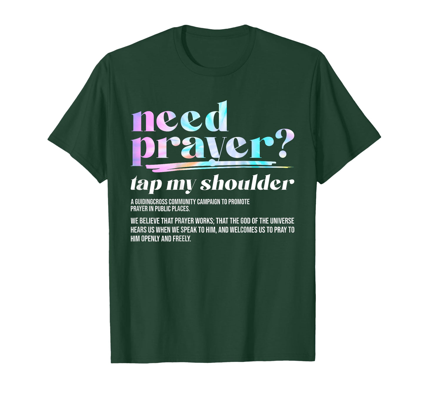 Need Prayer Tap My Shoulder Christian Men Women (On Back) T-Shirt