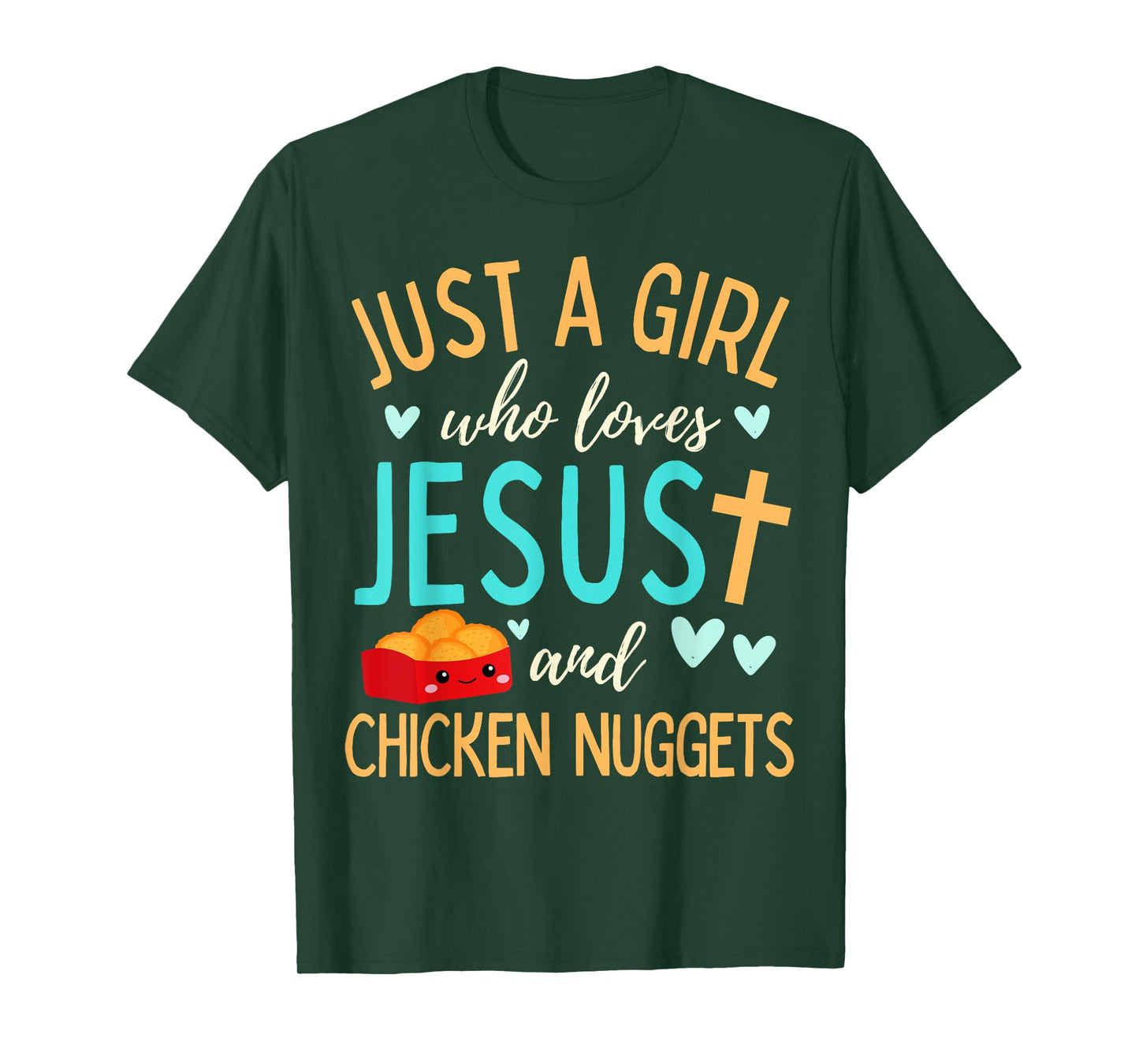 Just A Girl Who Loves Jesus and Nuggets Christian Funny T-Shirt