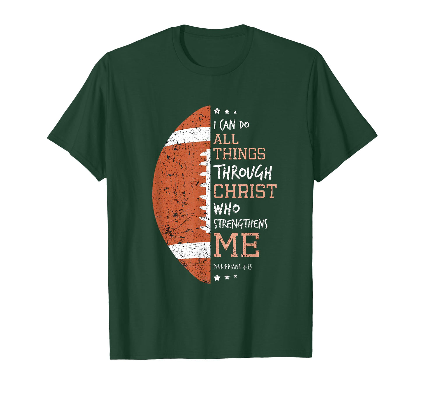 Philippians 4 13 I Can Do All Things Christian US Football T-Shirt