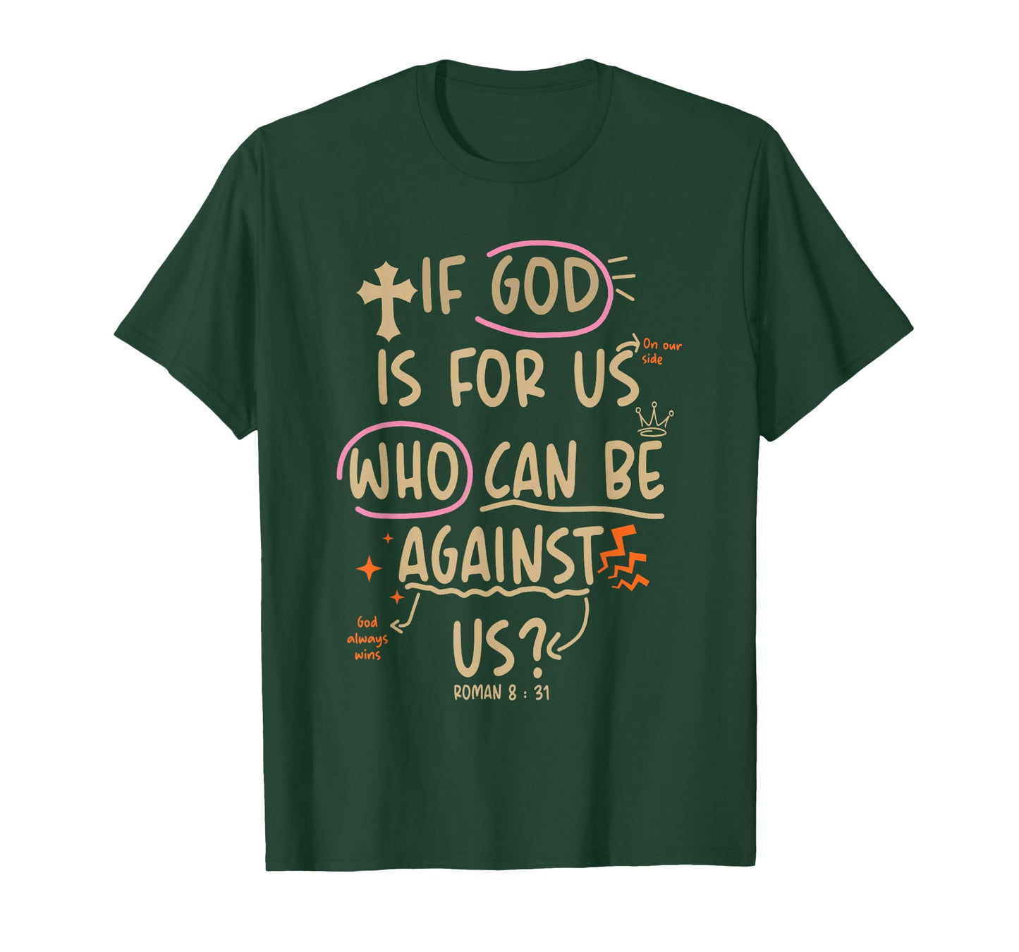 If God is for Us Who Can Be Against Us Christian Saying T-Shirt