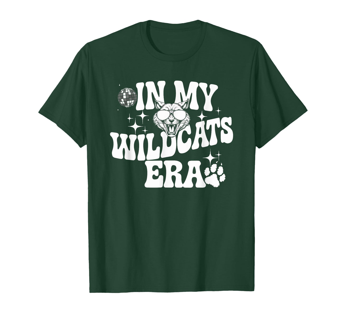 In My Wildcats Era Back to School Mascot Spirit Game Groovy T-Shirt