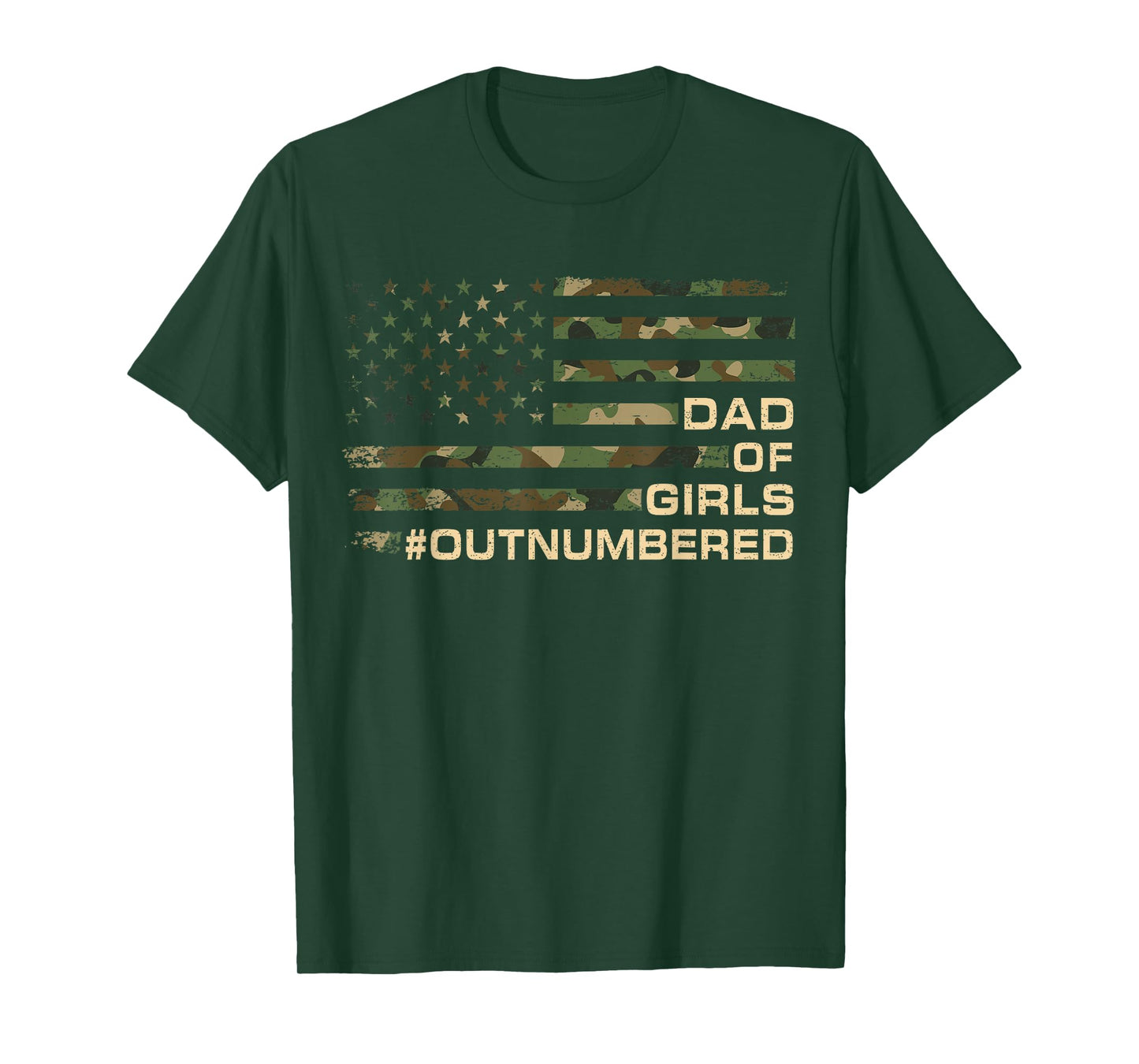 Dad Of Girls Outnumbered Fathers Day Dad Of Daughters Men T-Shirt