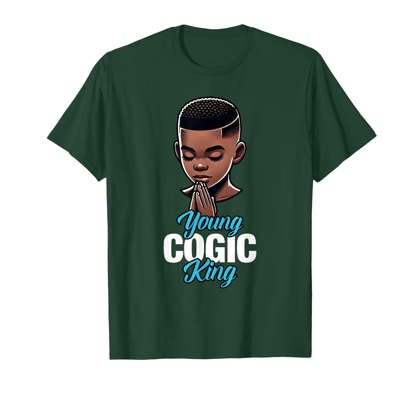 Young COGIC King | African American Boy Praying T-Shirt