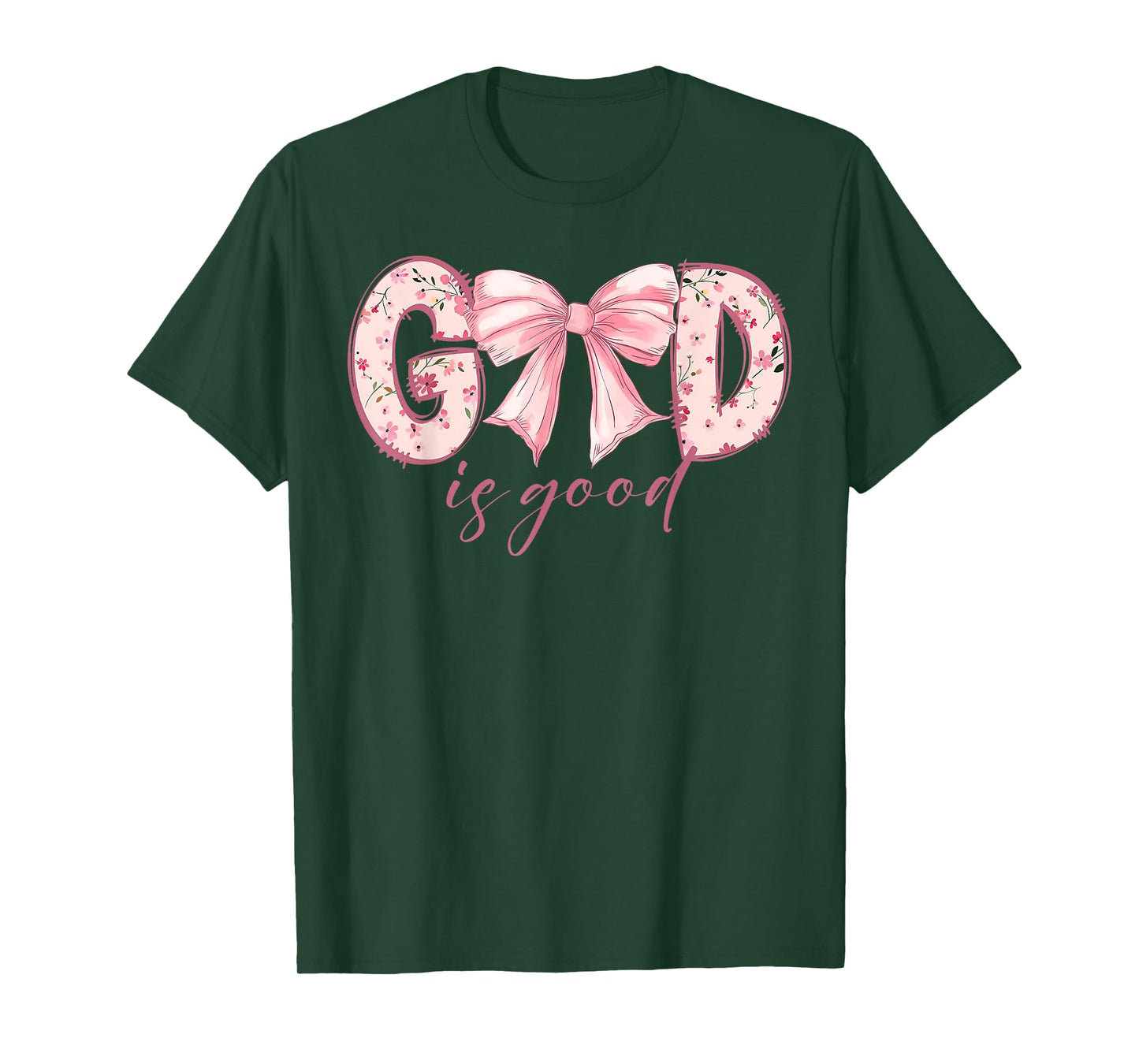 God Is Good Jesus Christian Coquette Bow Happy Easter Day T-Shirt