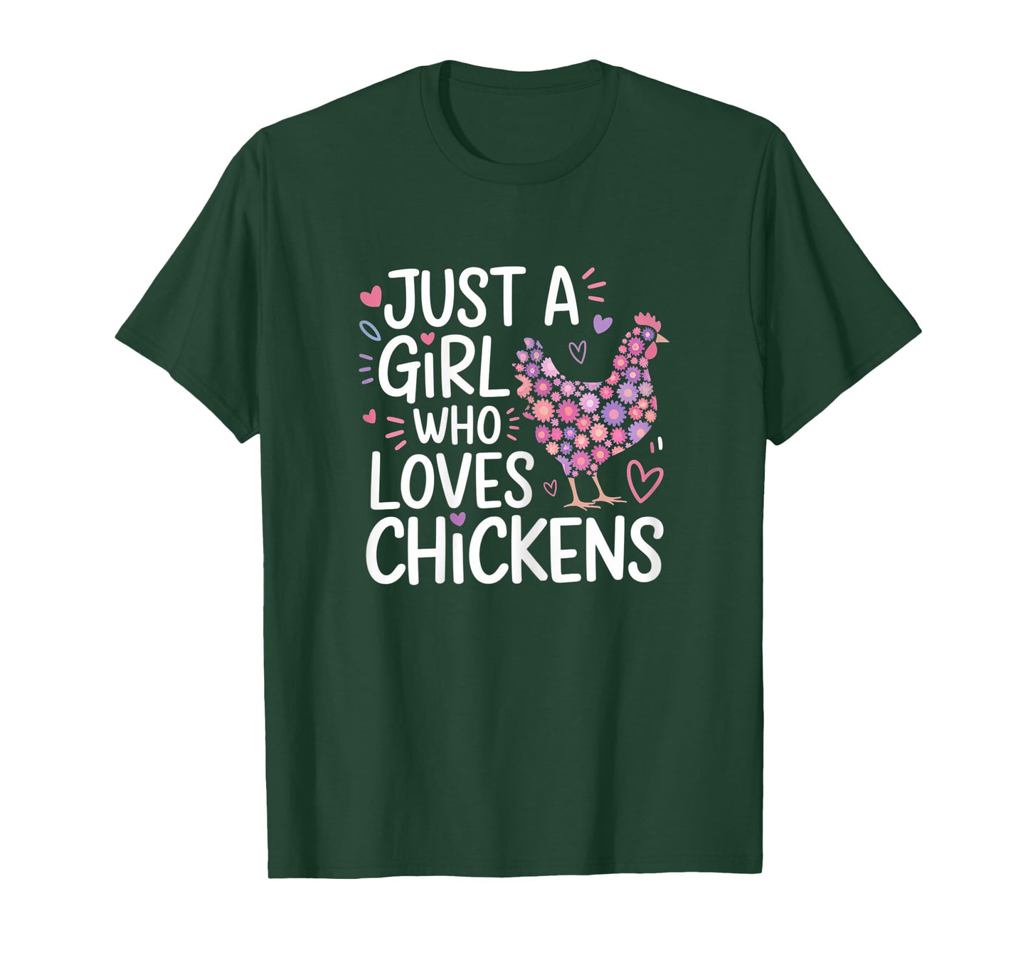 Just A Girl Who Loves Chickens Cute Floral T-Shirt