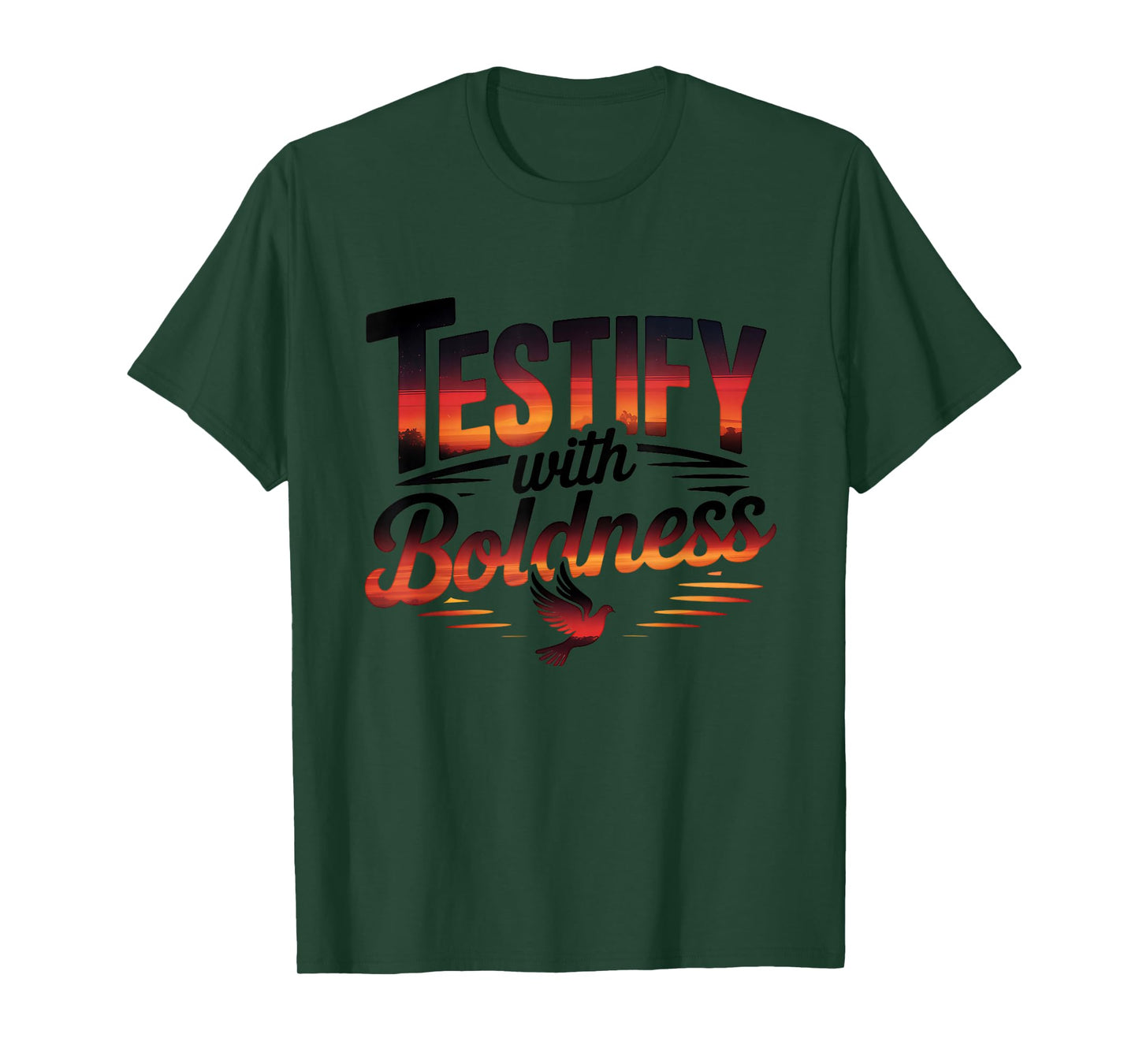 Testify with Boldness Dove Christian Faith T-Shirt