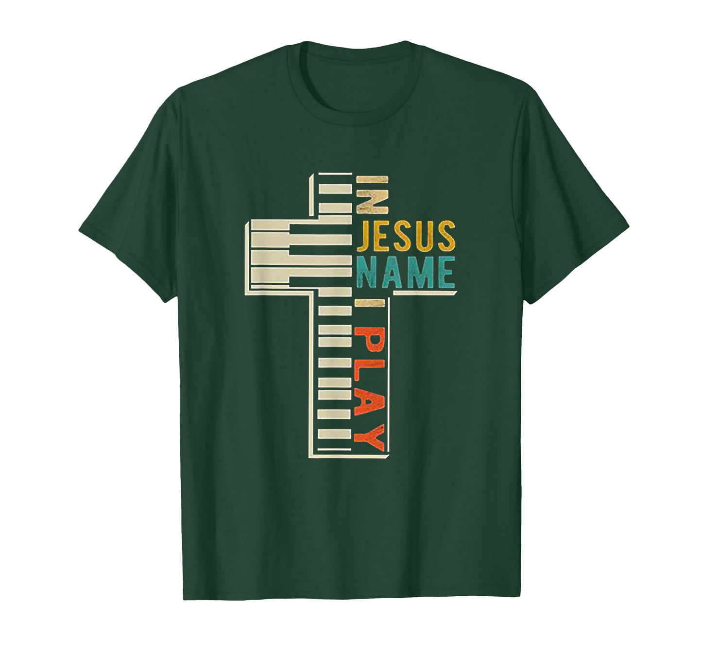 In Jesus' Name I Play Piano Christian Music T-shirt gift T-Shirt