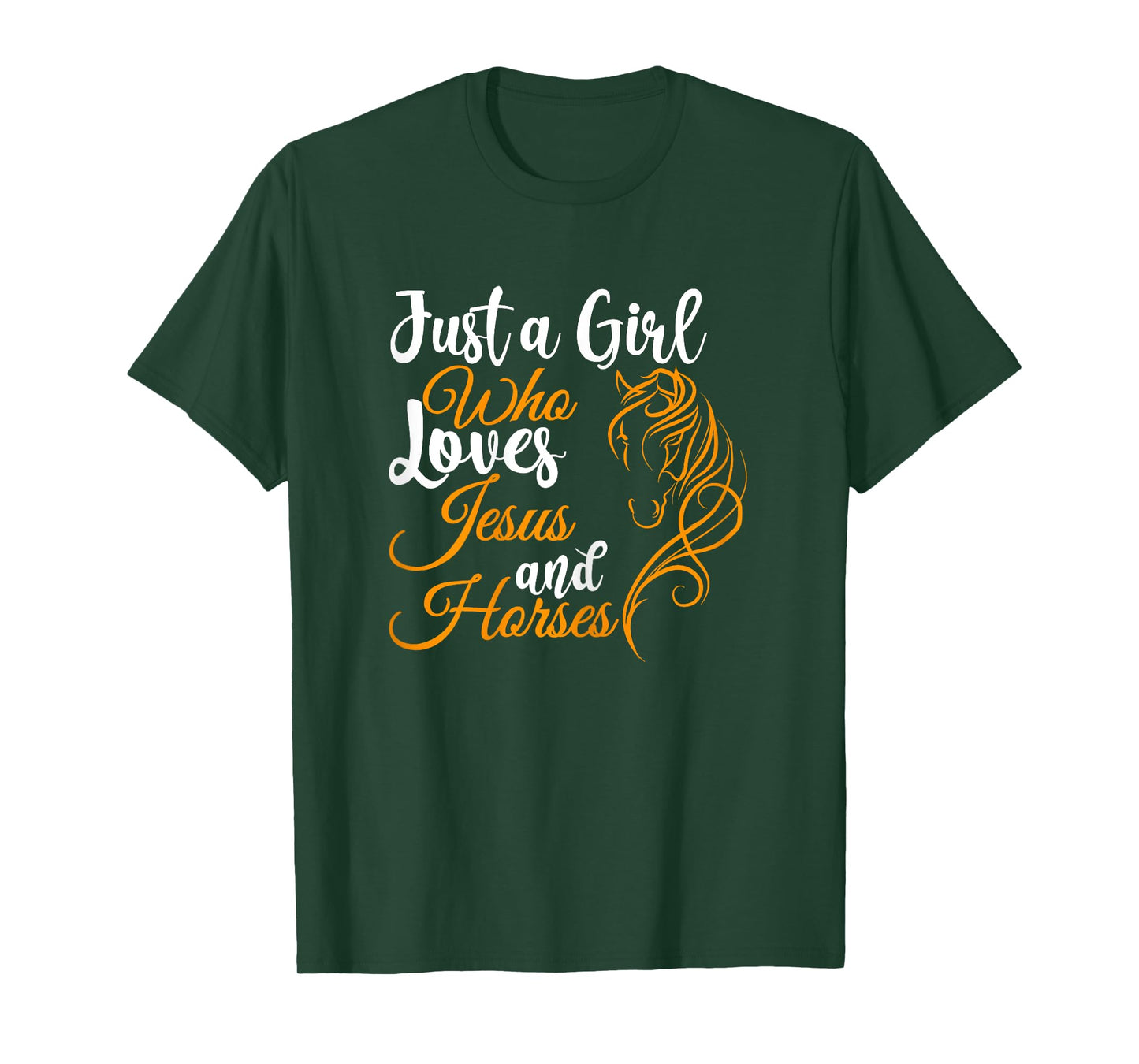 Just a Girl Who Loves Jesus and Horses Christian Believers T-Shirt
