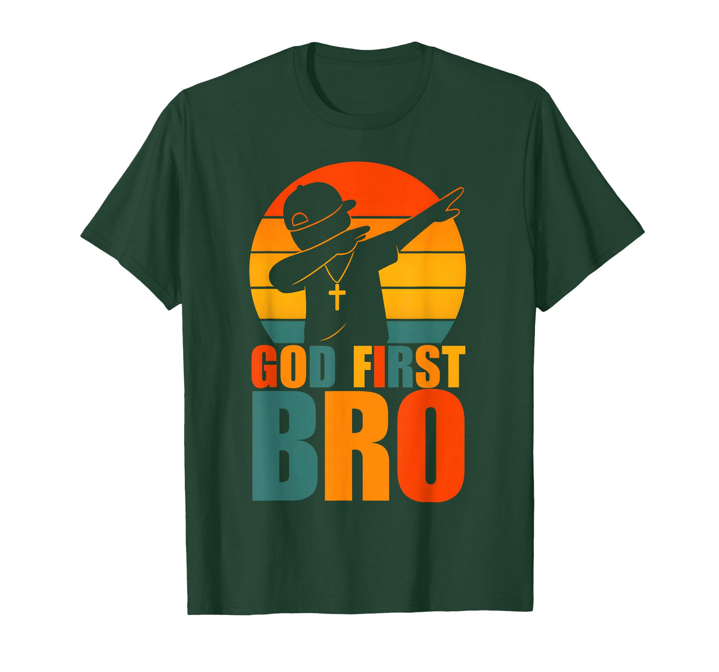 God First Bro Dabbing Boy Christian Retro Kids Boys Saying T-Shirt