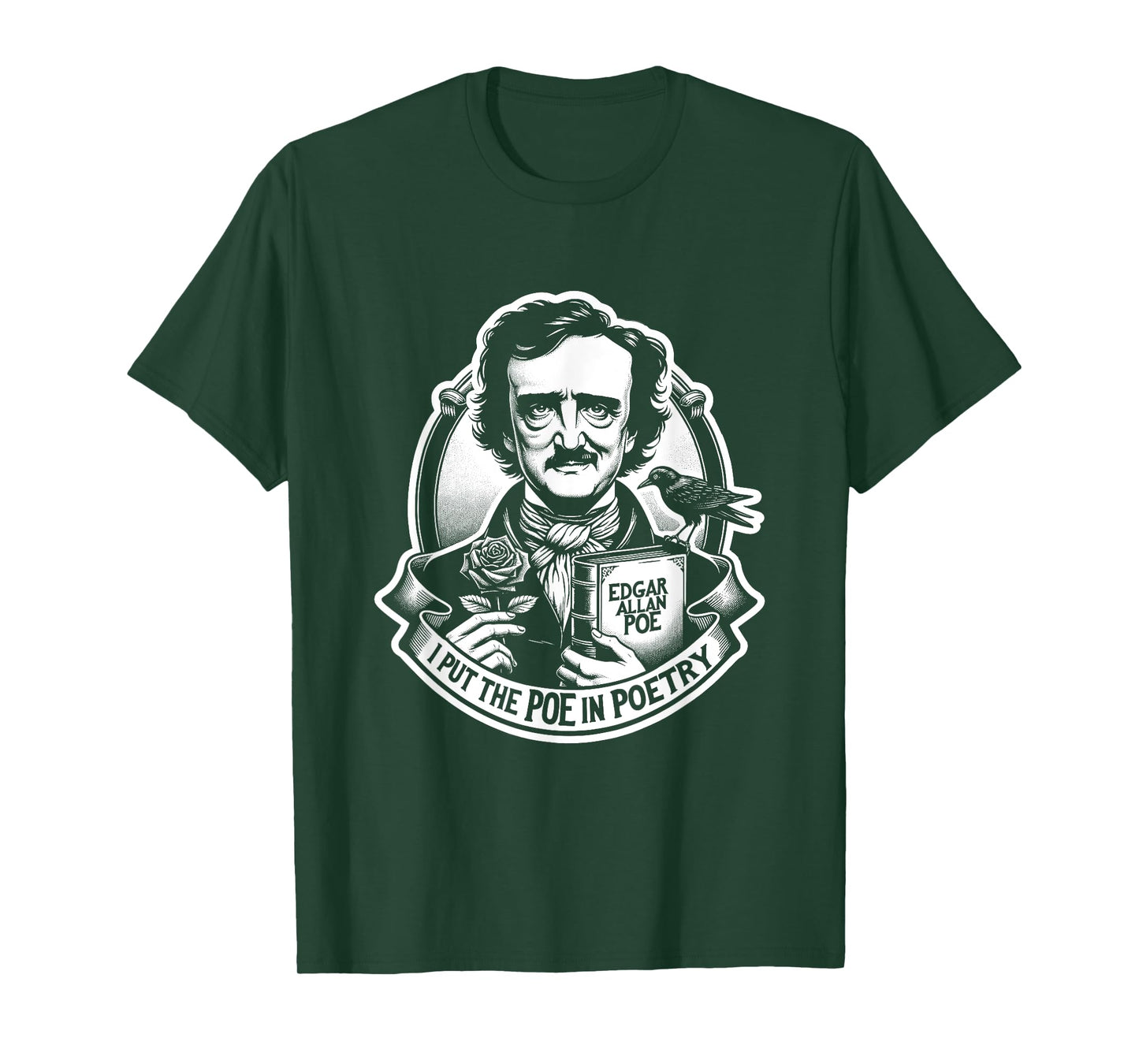 Poe & Co. Lit. Literary Giants and Geniuses Black Edgar Allan Poe I Put The Poe in Poetry Unisex-Adults T-Shirt