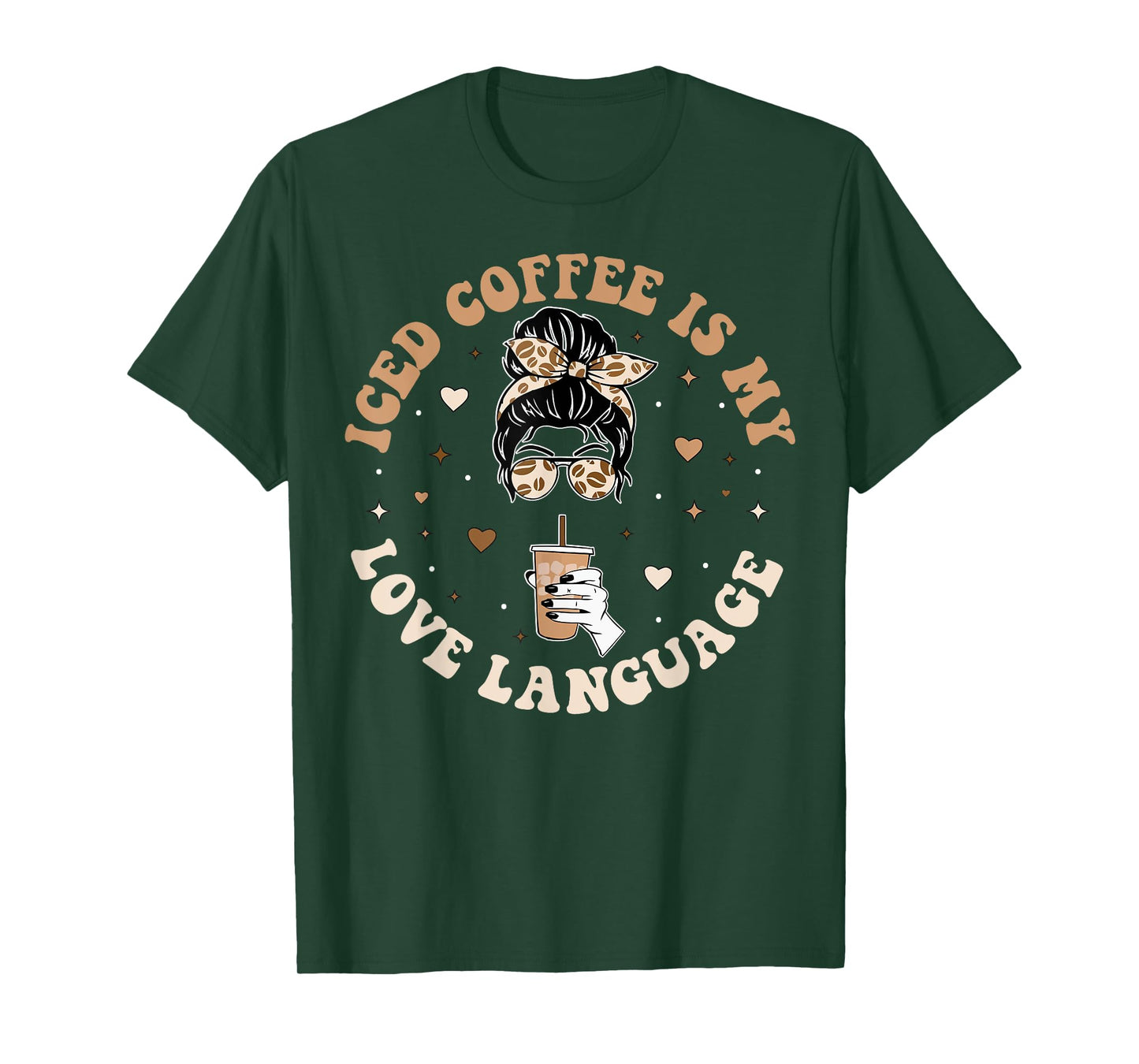 Iced Coffee Is My Love Language Cold Brew Coffee Retro Quote T-Shirt