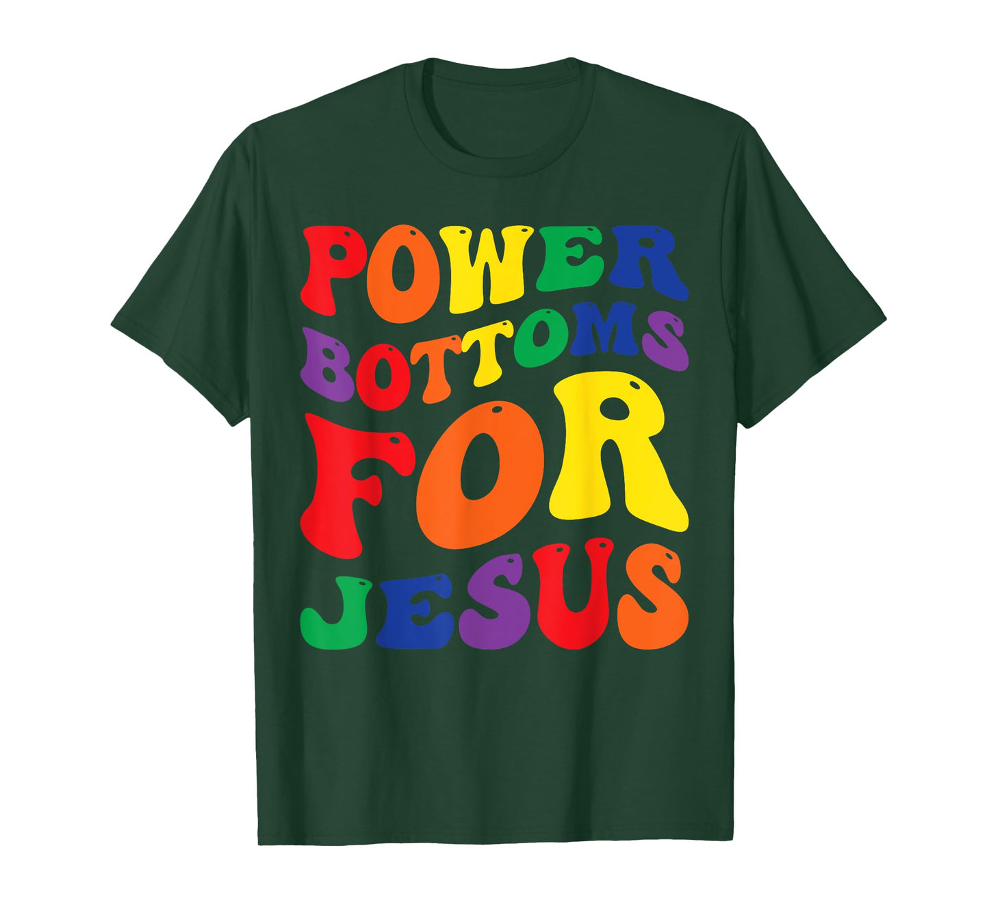 Gay Pride Rainbow Flag Christian Power Bottoms for Jesus T-Shirt