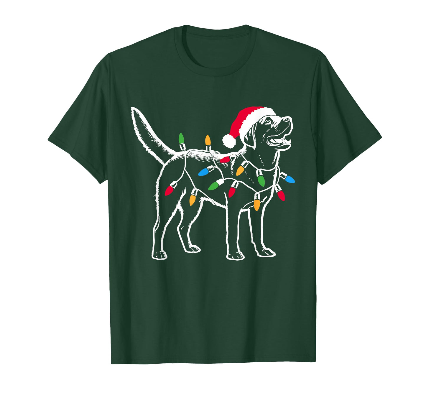 Funny Santa Labrador Retriever Christmas Lights Dog Lover T-Shirt for Men Women