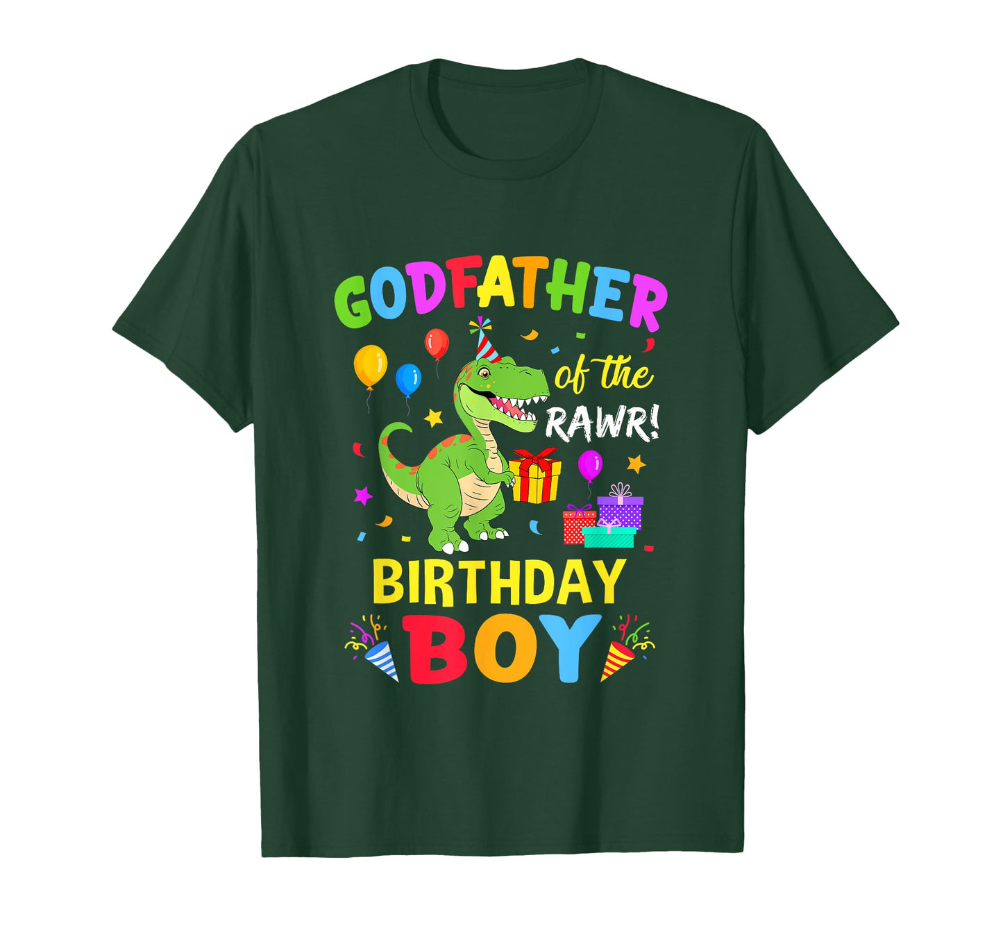 Godfather Of The Birthday Boy T-Rex Funny Dinosaur Boy Party T-Shirt