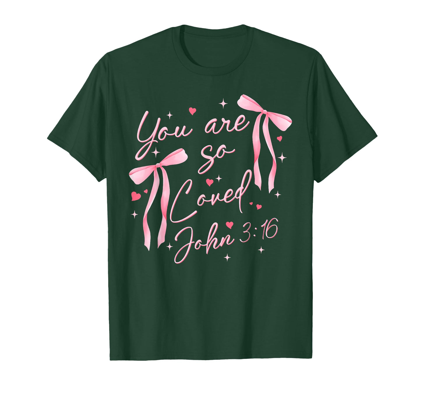 You Are Loved Boho Valentine Coquette Bow Jesus Christian T-Shirt