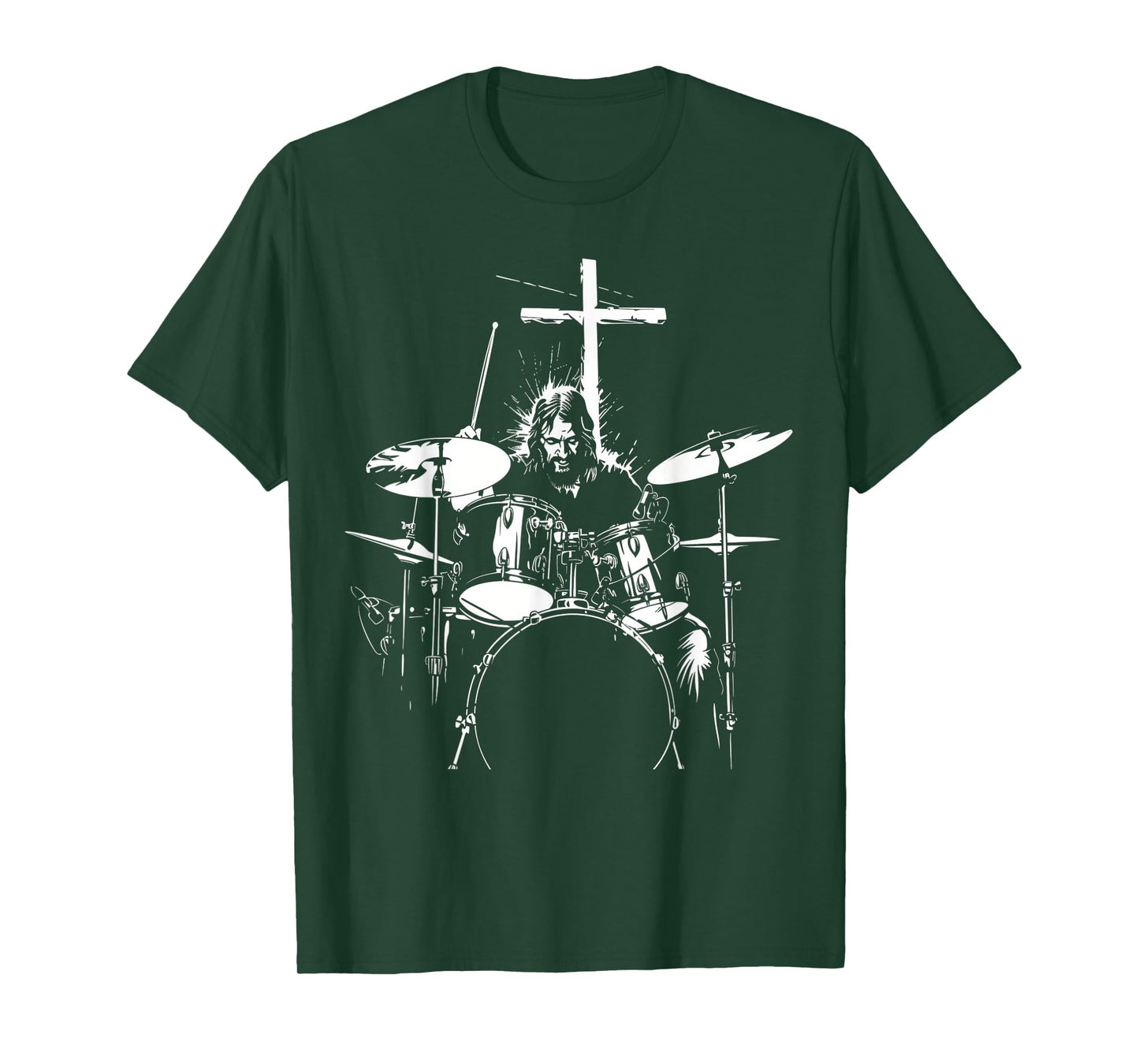 Jesus Playing Drums Christian Drummer Cross Vintage T-Shirt