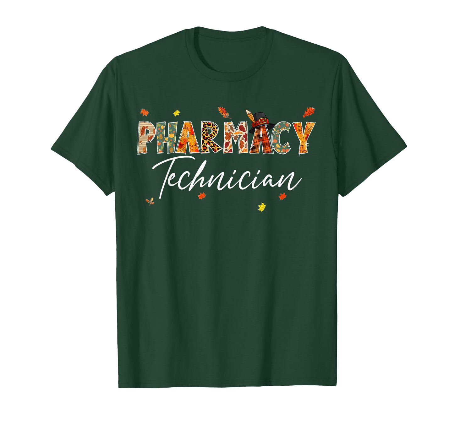 Funny Pharmacy Technician Pumpkin Autumn Tree Fall Leaves T-Shirt