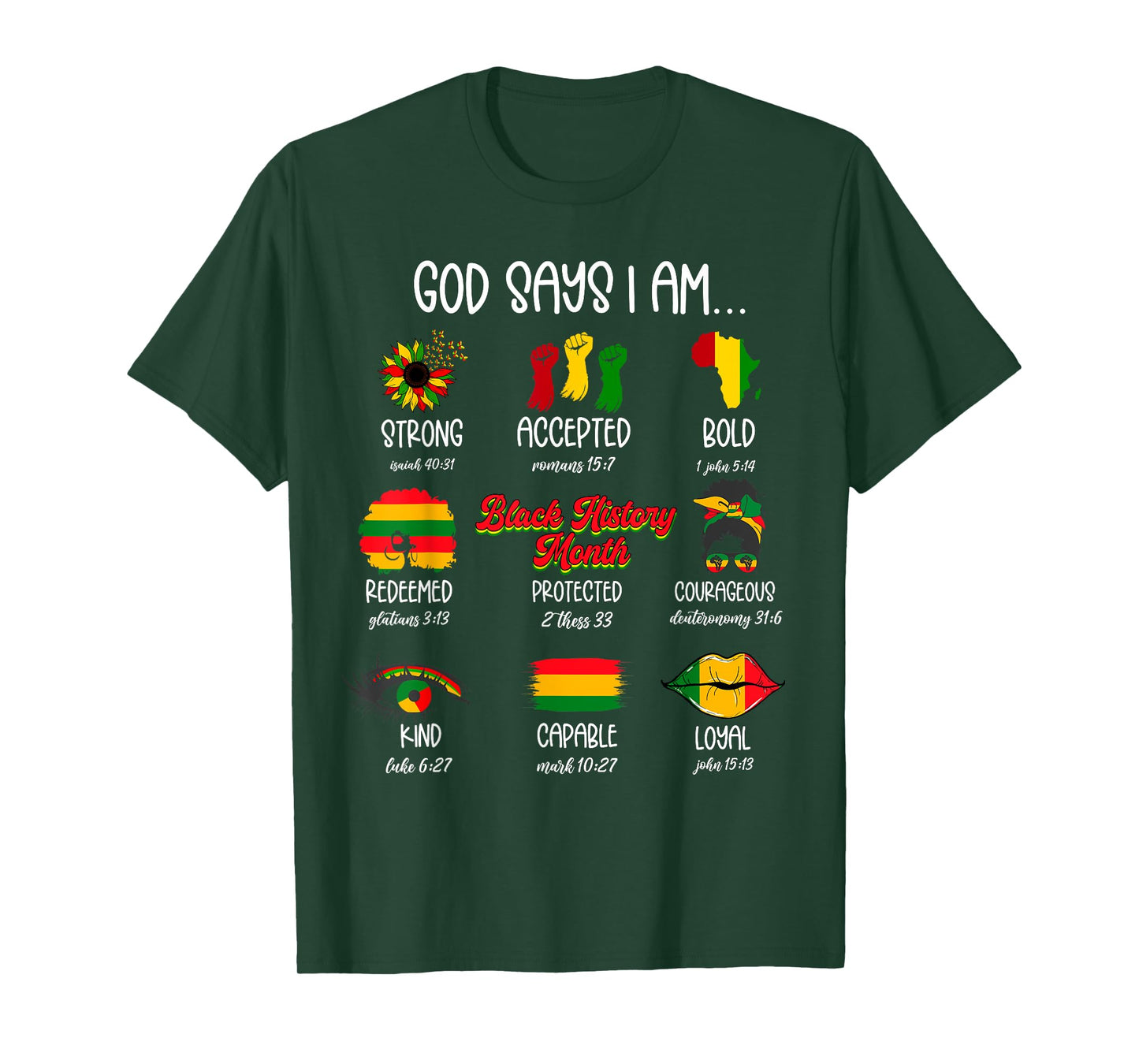 God Says I Am Black History Month Christian Faith African T-Shirt