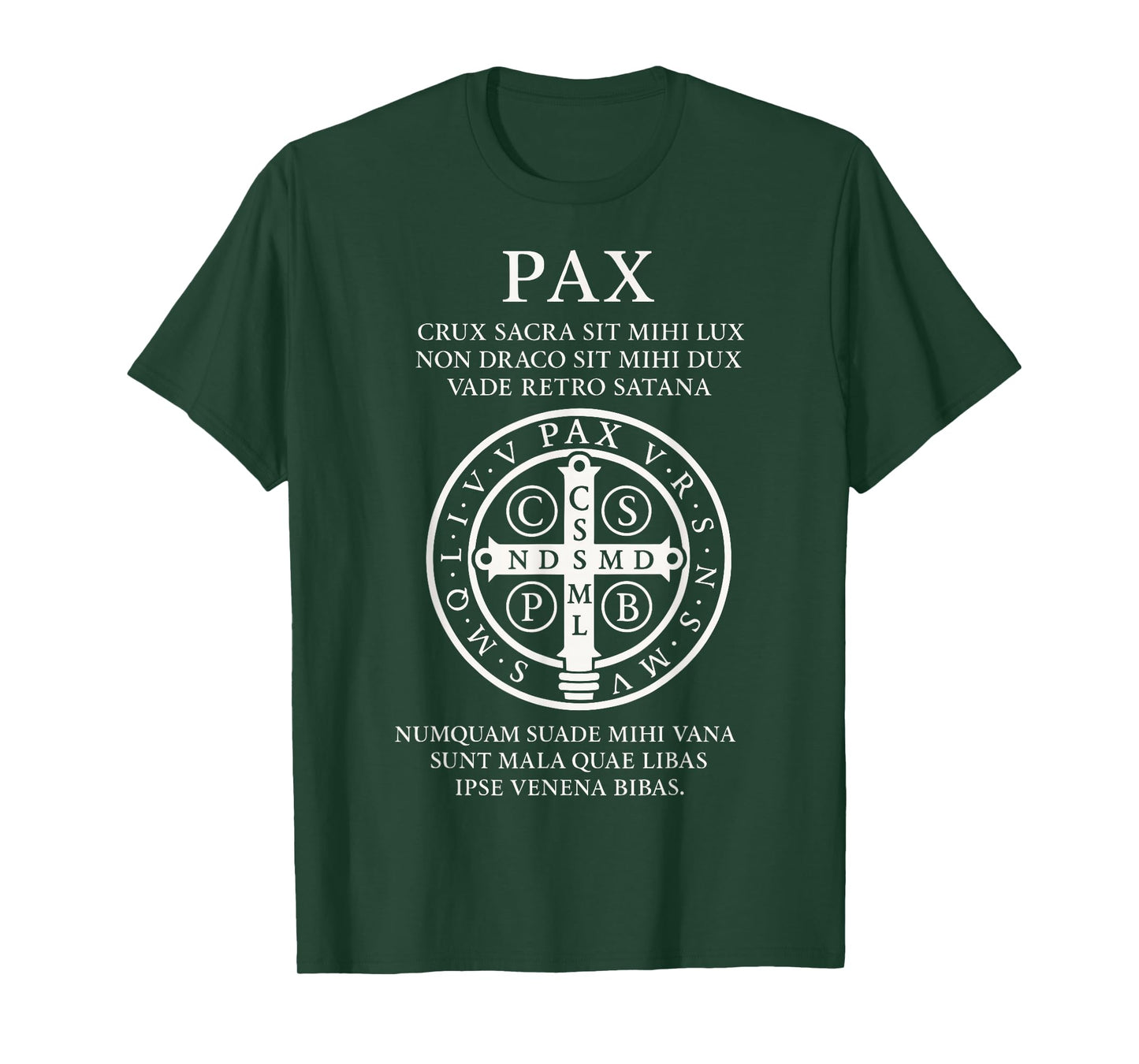 Saint Benedict Medal Latin Prayer Pax Cross Christian T-Shirt