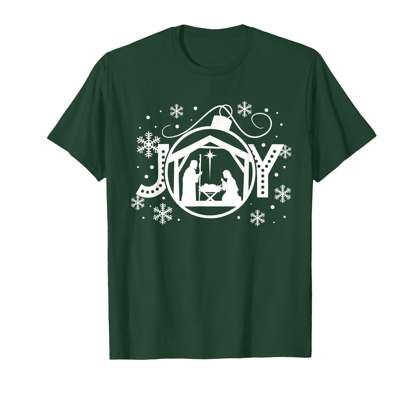 Christian Christmas Joy Jesus Nativity Scene Faith Family T-Shirt
