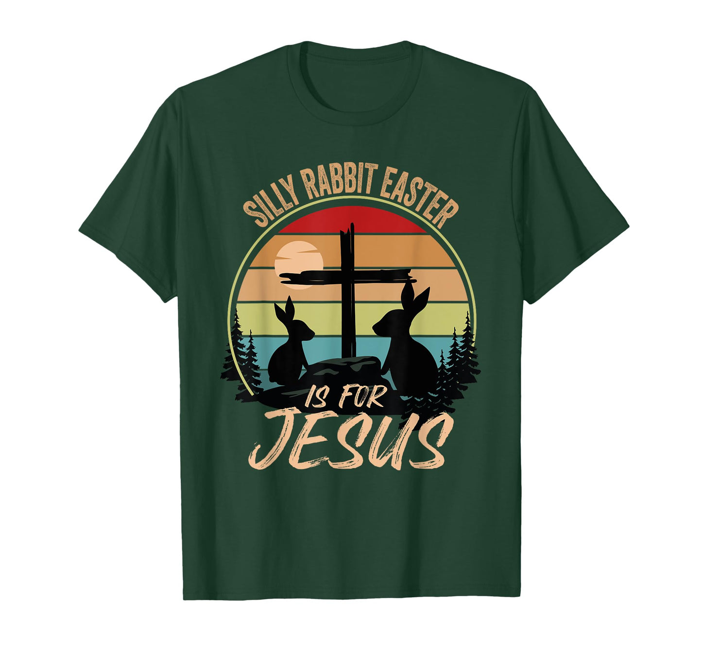 Silly Rabbit Easter Is For Jesus Retro Vintage Easter Day T-Shirt