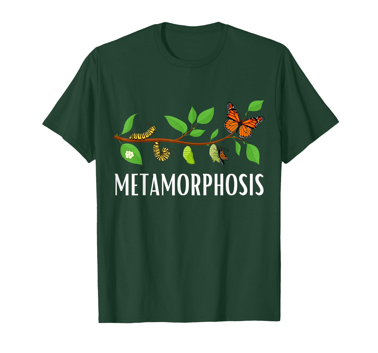 Funny Caterpillar Lifecycle Metamorphosis Monarch Butterfly T-Shirt