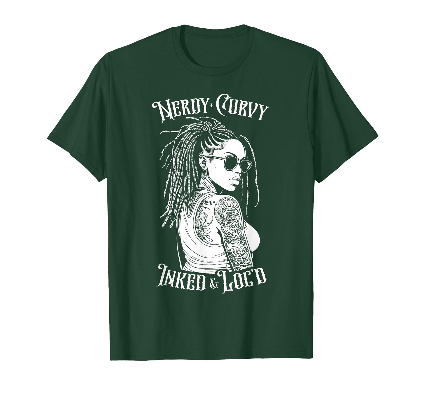 Black Girl Nerdy Curvy Inked And Loc’d Tattoo Woman T-Shirt