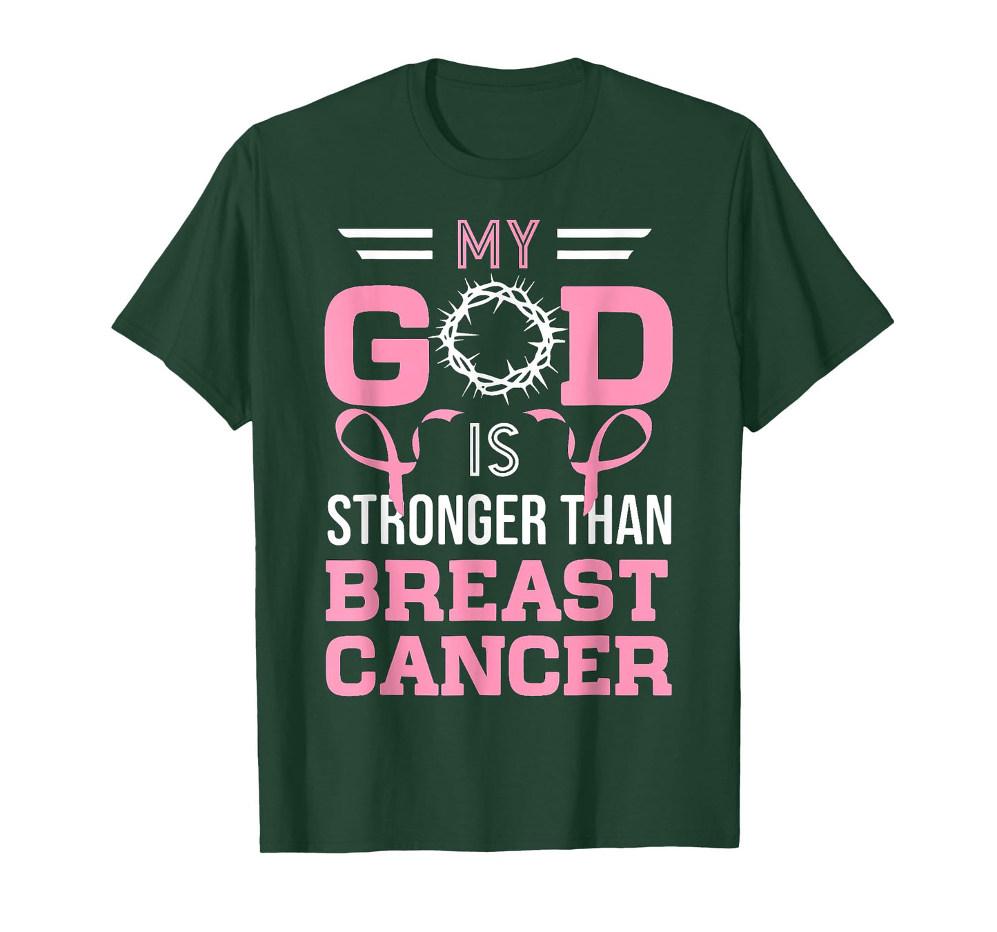 My God Is Stronger Than Breast Cancer Awareness Christian T-Shirt