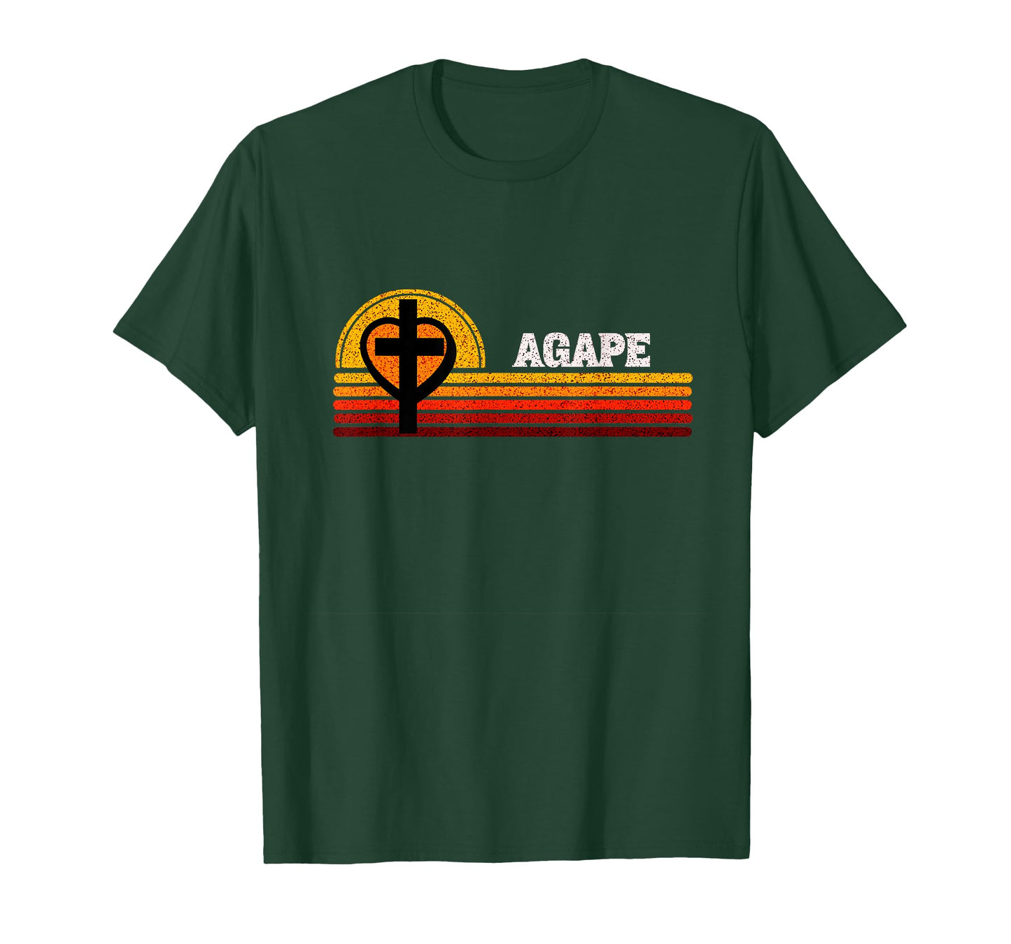Agape God Love and Man Cross Heart Christian Faith T-Shirt