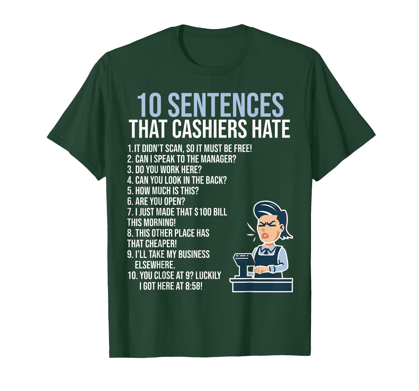 Funny Cashier Job Work Quotes Sayings Retail Worker Cashier T-Shirt