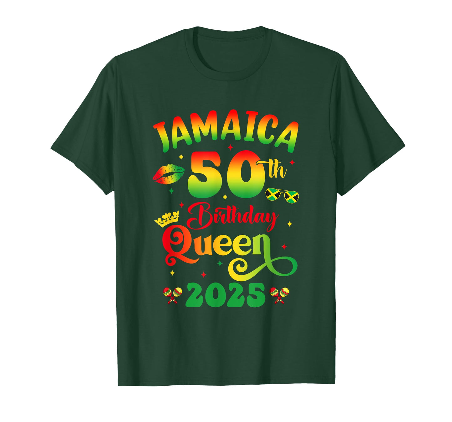 50Th Birthday Queen Jamaica Girl Matching Party 2025 T-Shirt