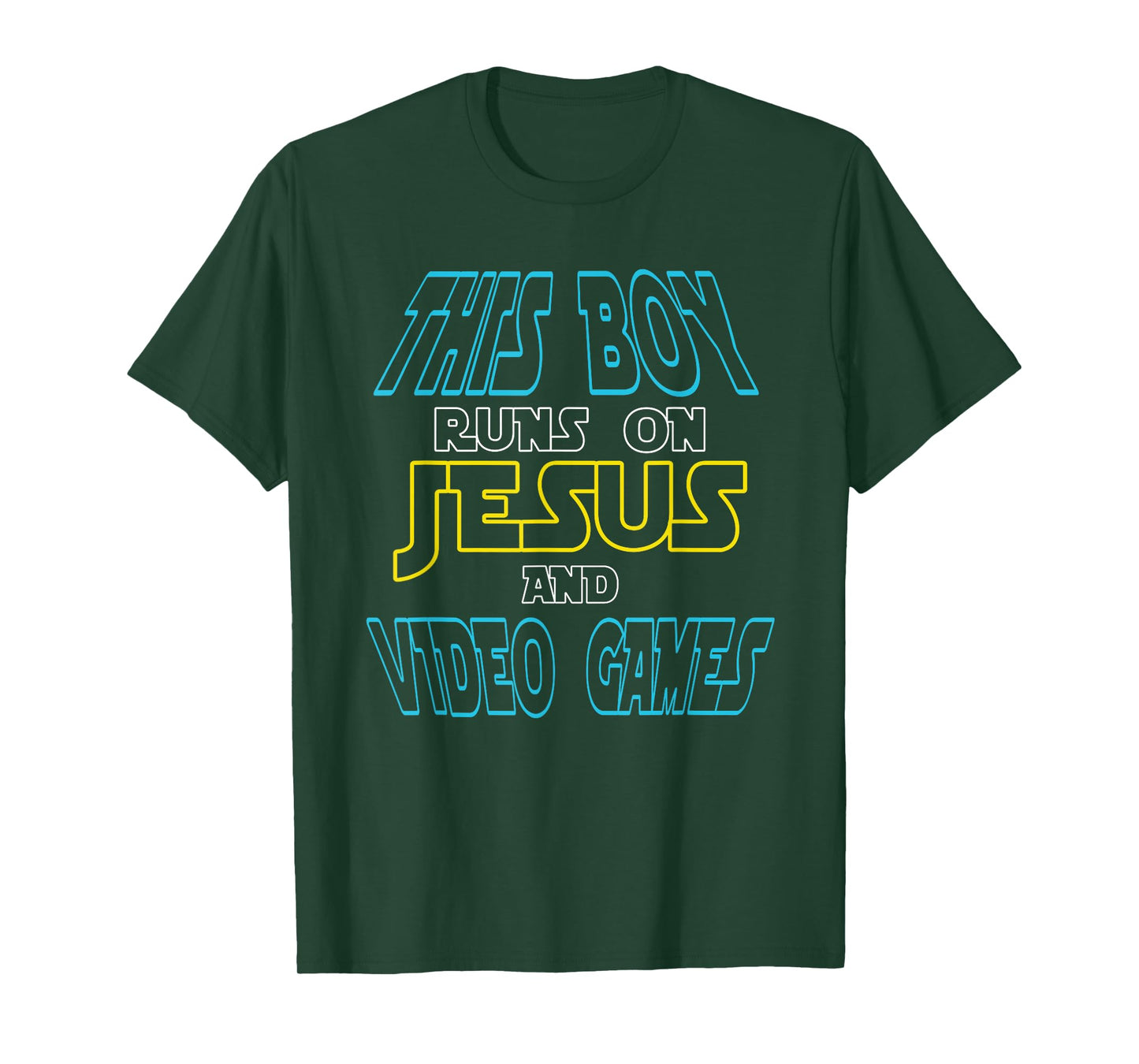 This Boy Runs On Jesus And Video Games Shirt Christian Gift T-Shirt