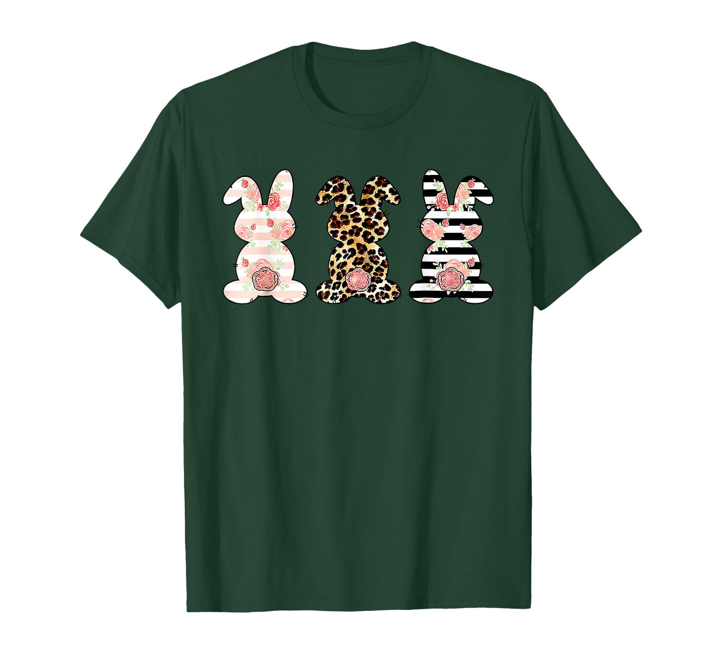 Leopard Easter Bunny Rabbit Trio Cute Easter Day T-Shirt