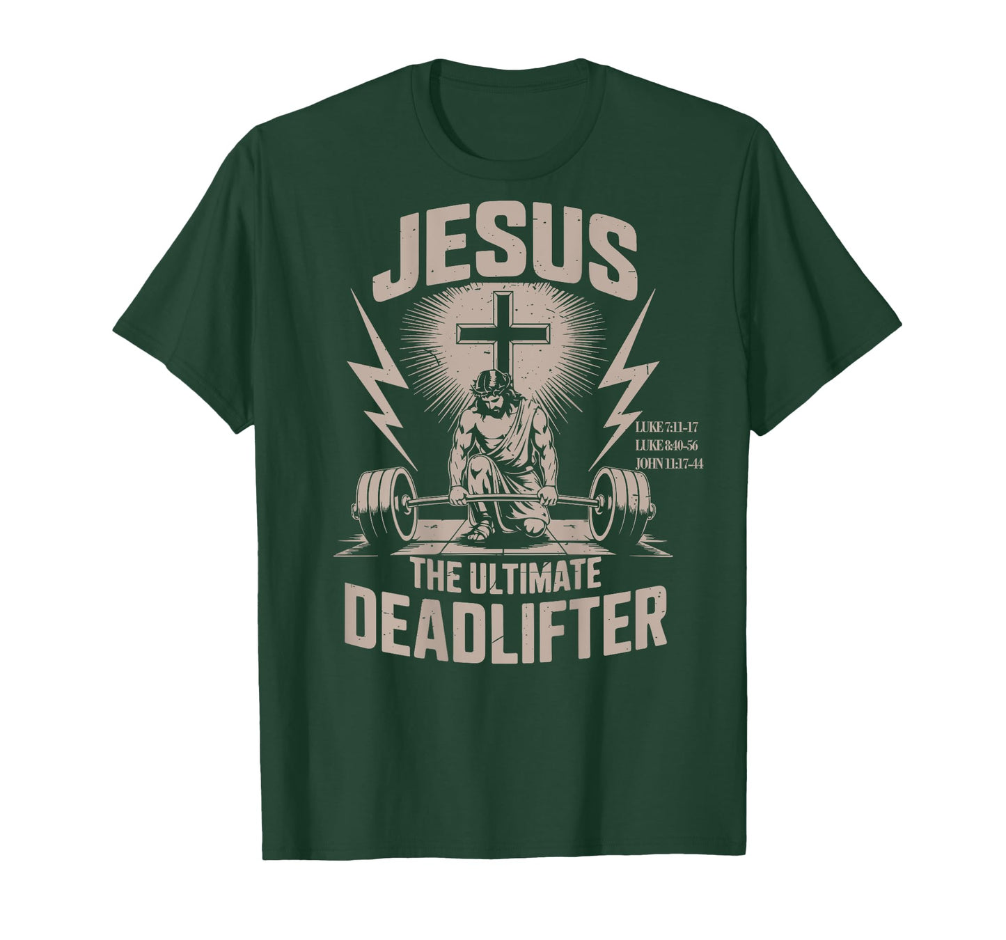 Jesus The Ultimate Deadlifter Muscle Kid Funny Christian Gym T-Shirt