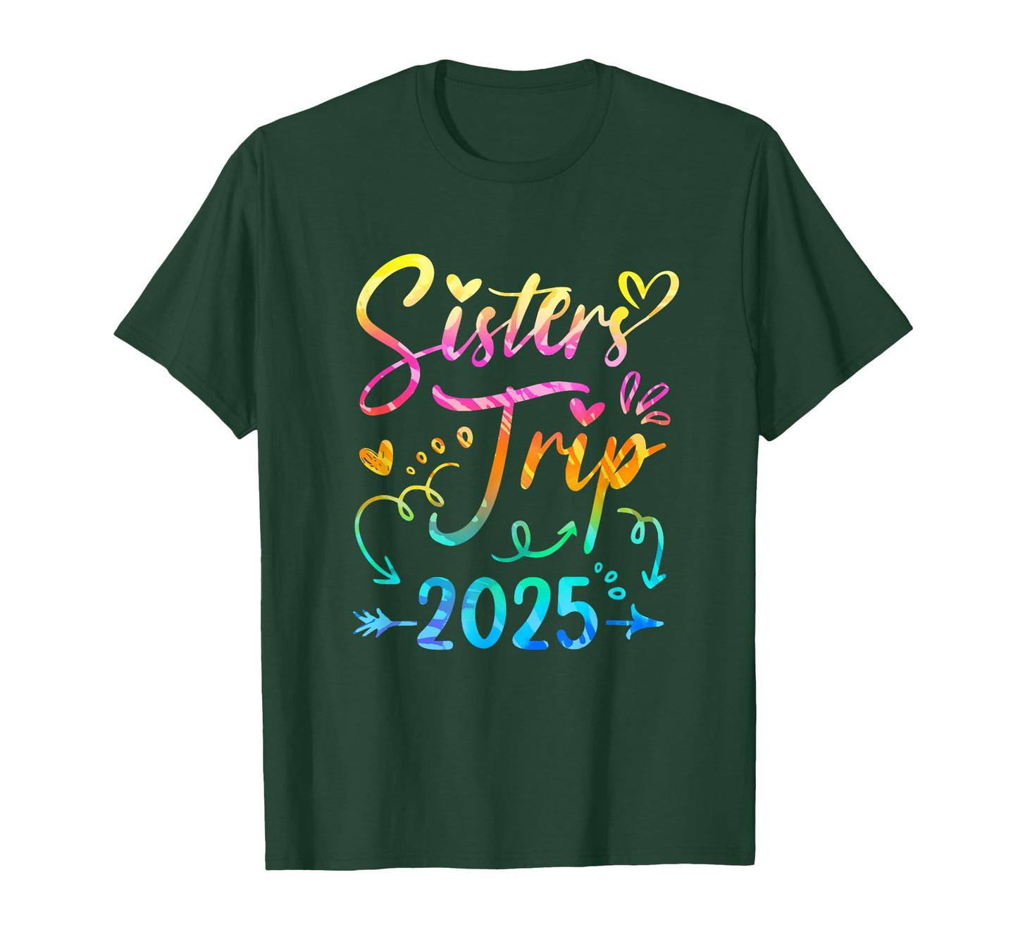 Sister's Road Trip 2025 Tie Dye Cute Sisters Weekend Trip T-Shirt
