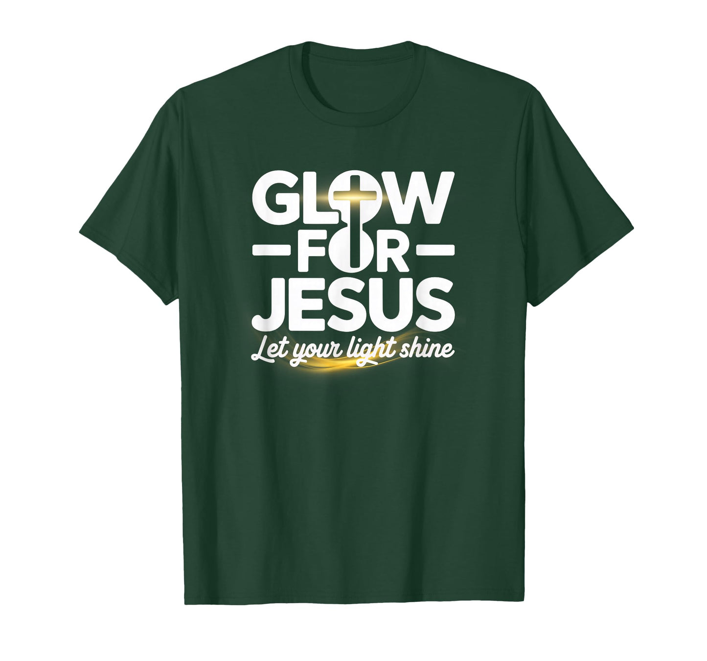 Christian Glow for Jesus Let Your Light Shine Faith Cross T-Shirt