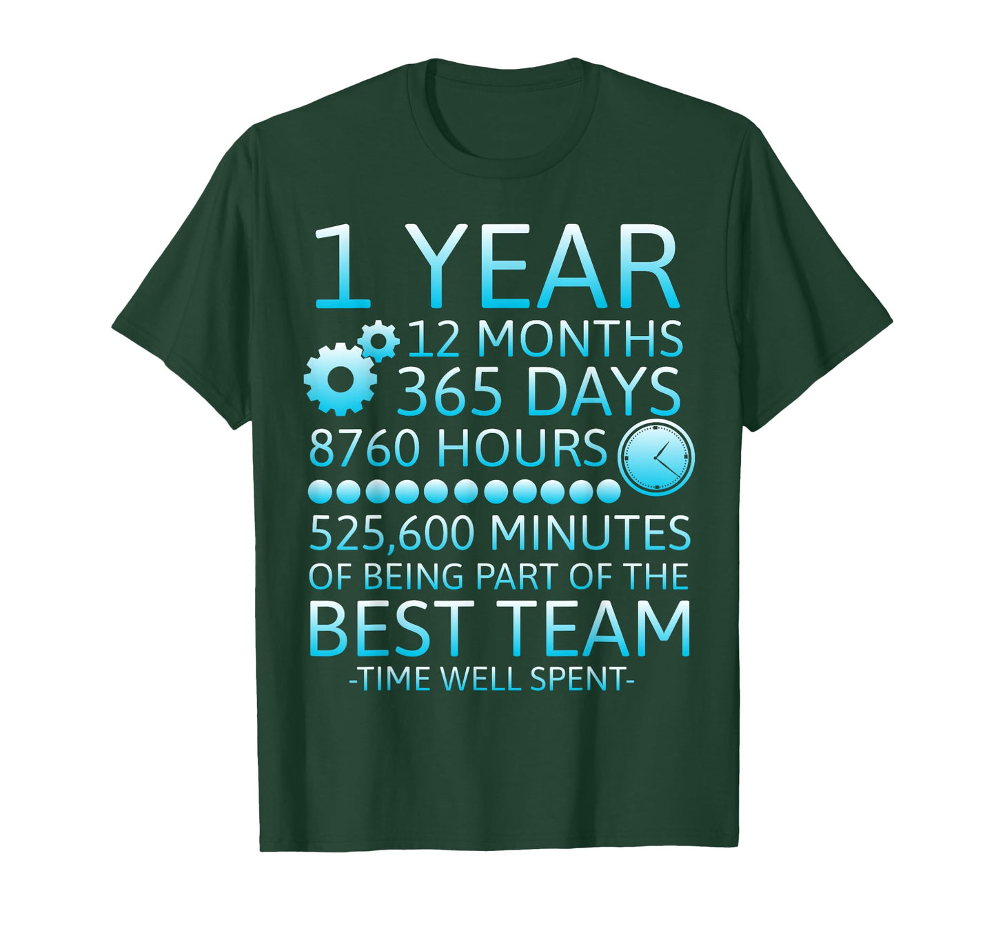 1 Year Work Anniversary One Year Workiversary Best Team T-Shirt